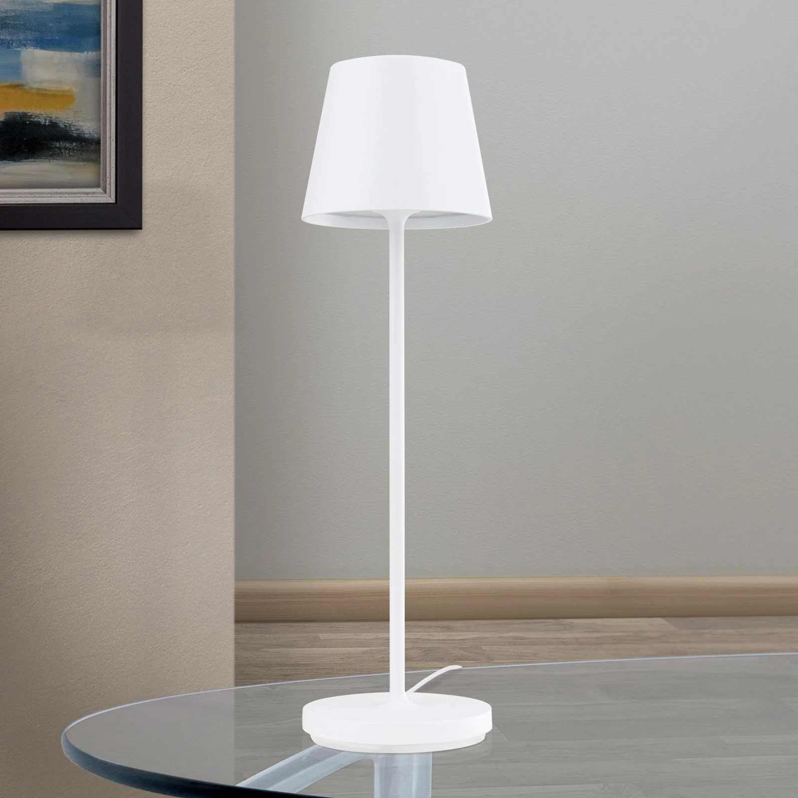 LED punjiva baterijska stona lampa CHANDELLE, bela - 3