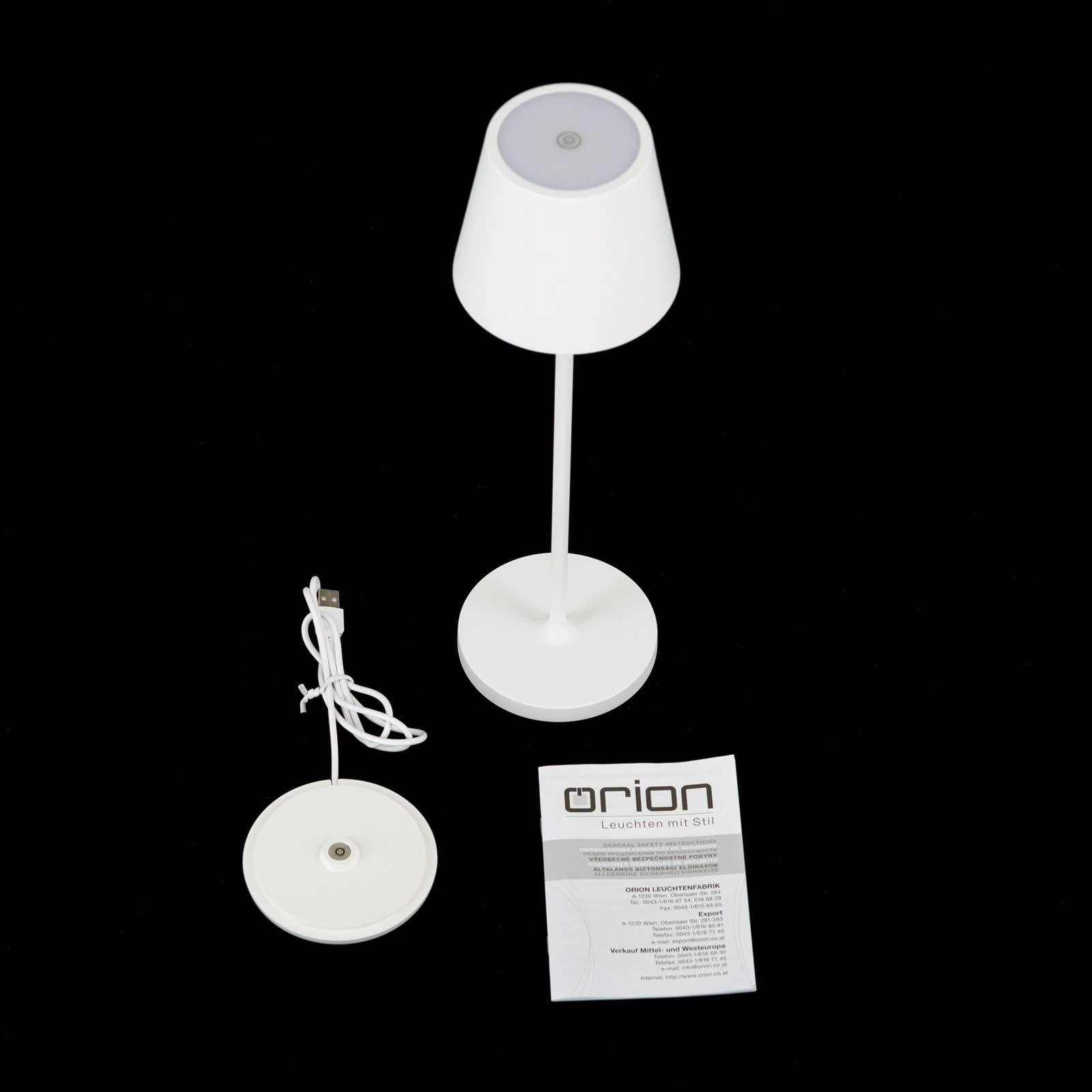 LED punjiva baterijska stona lampa CHANDELLE, bela - 8