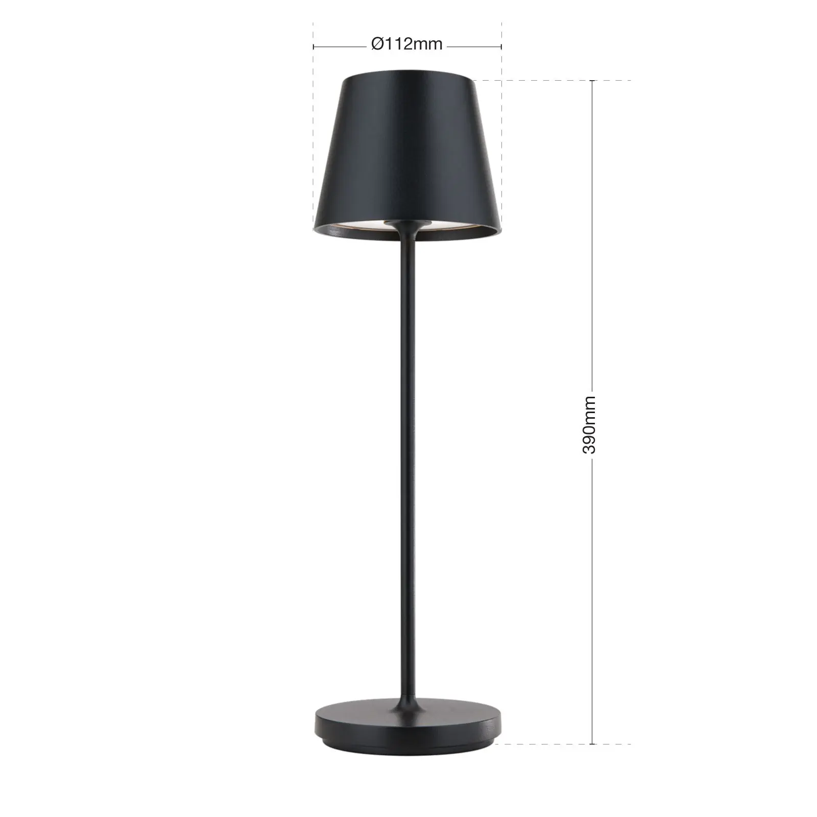 LED punjiva baterijska stona lampa CHANDELLE, crna - 7