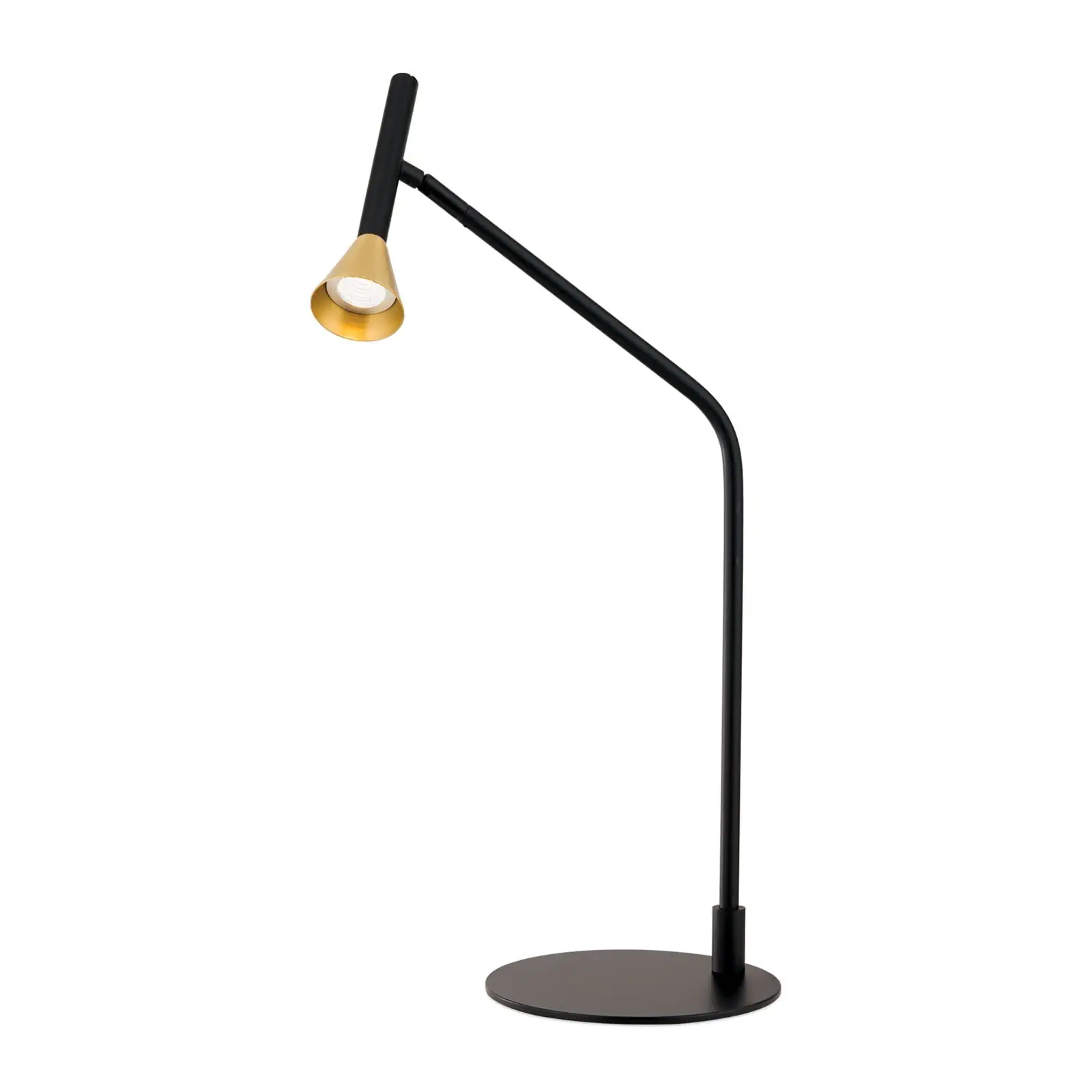 Stona lampa ODEON, crna sa mesinganim abažurom - 4