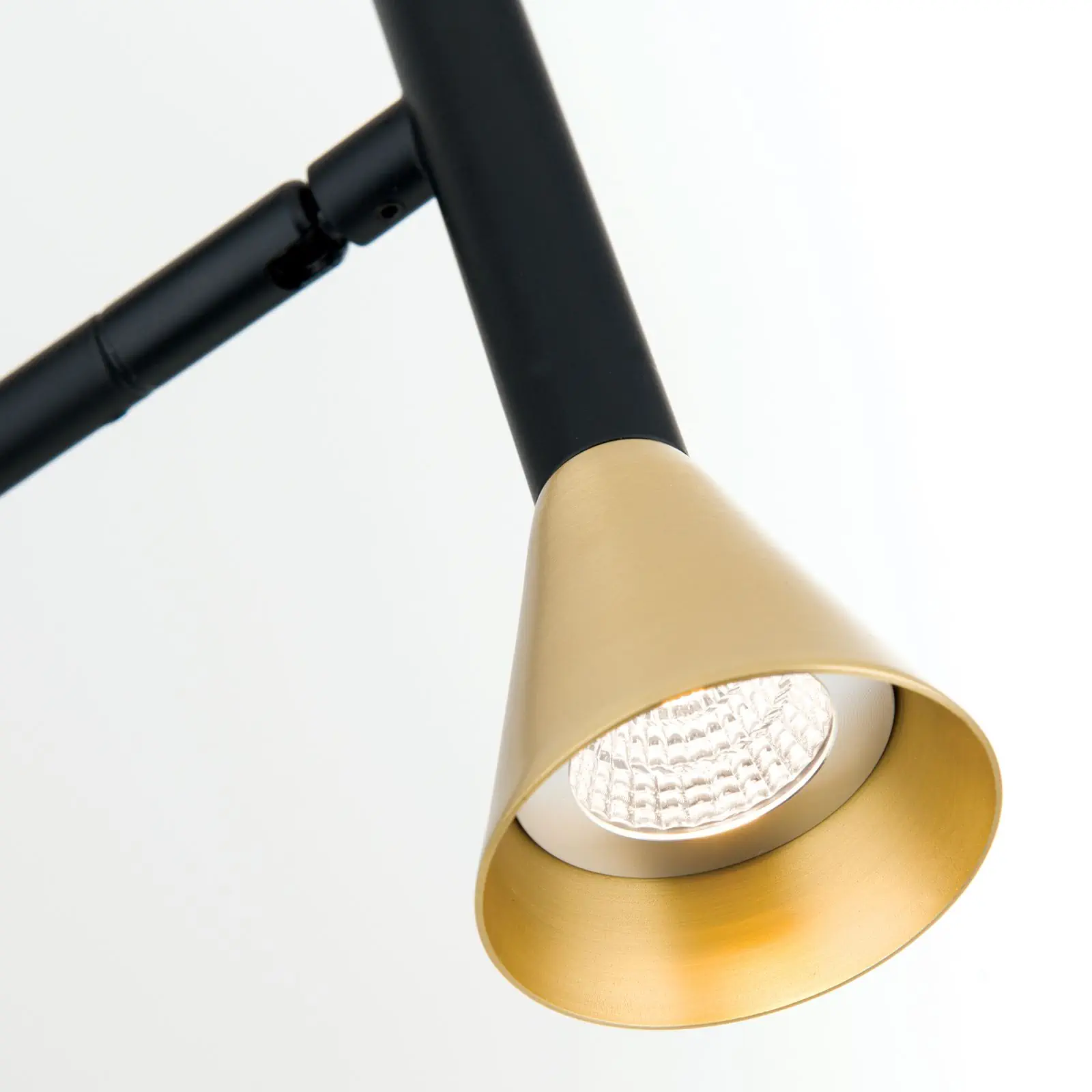 Stona lampa ODEON, crna sa mesinganim abažurom - 5