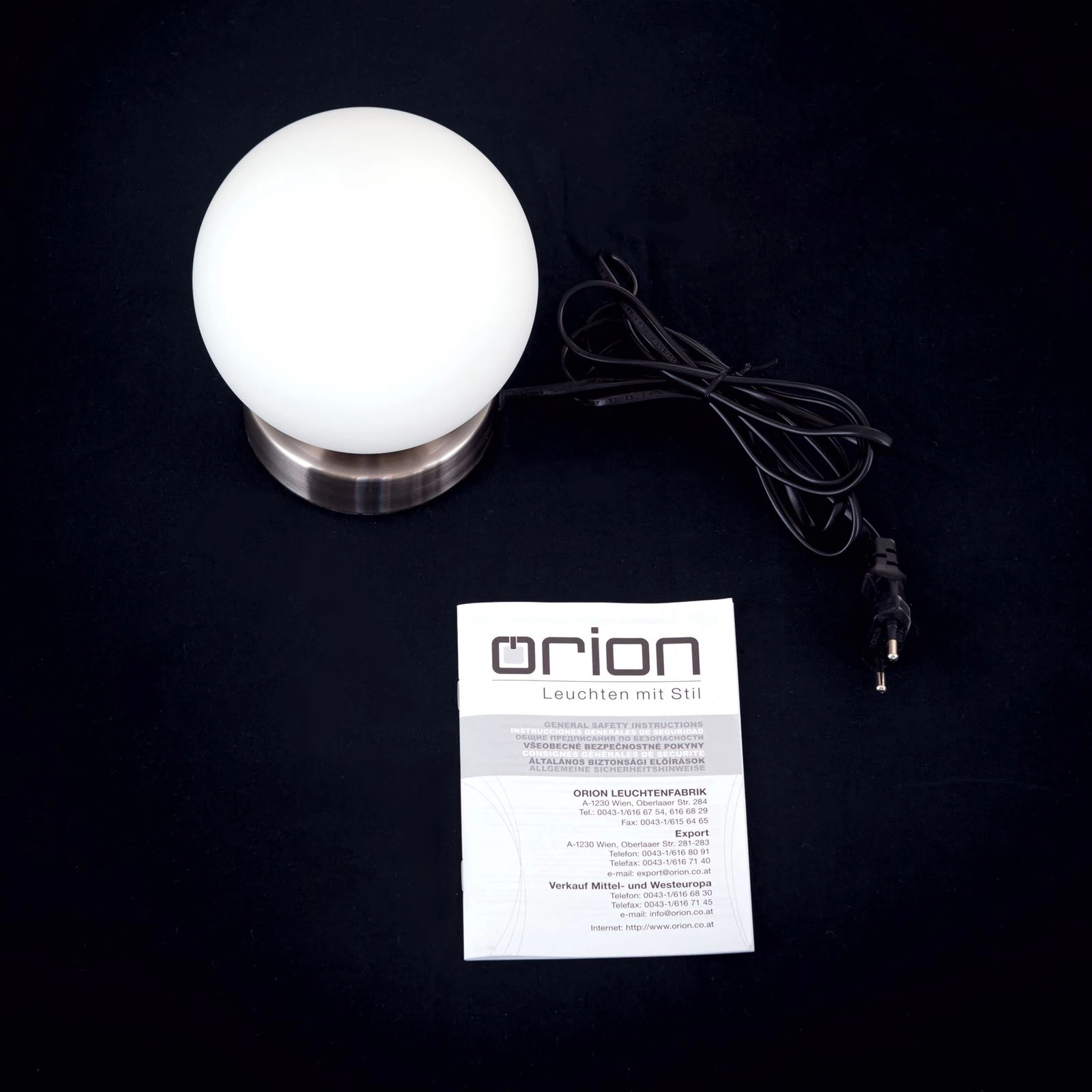 Stona lampa na dodir TRICIA, saten, opalno mat stakleni abažur - 8