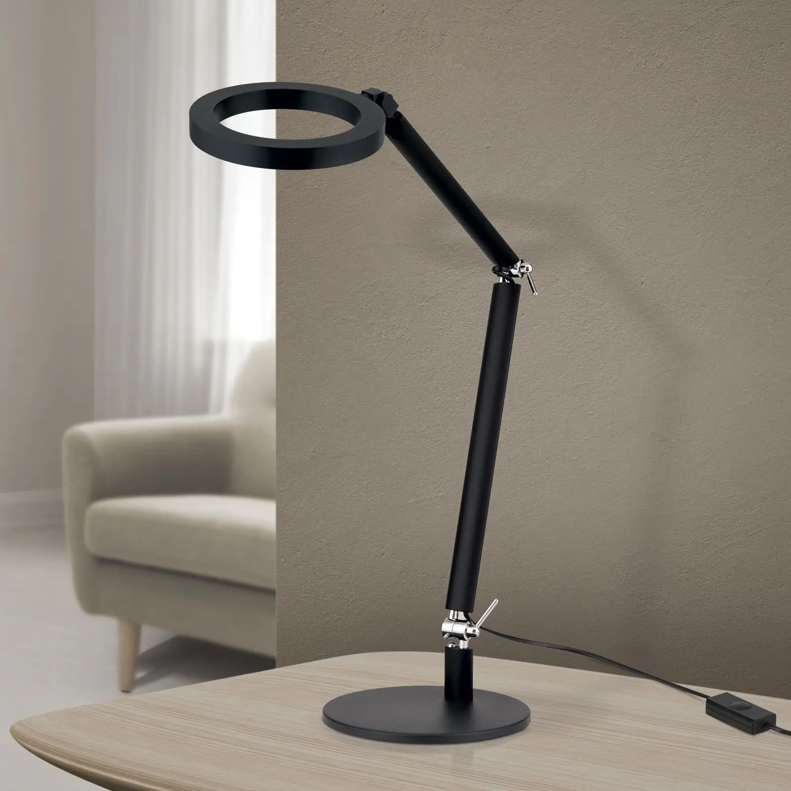 LED stona lampa RINGO, height 40-75 cm, crna - 3