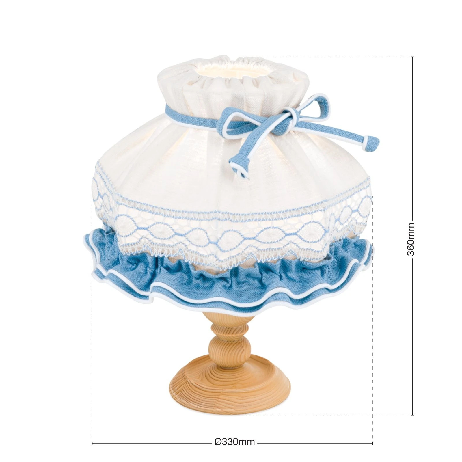 Stona lampa KITZ, sa dekorativnom plavom trakom, srednja - 7