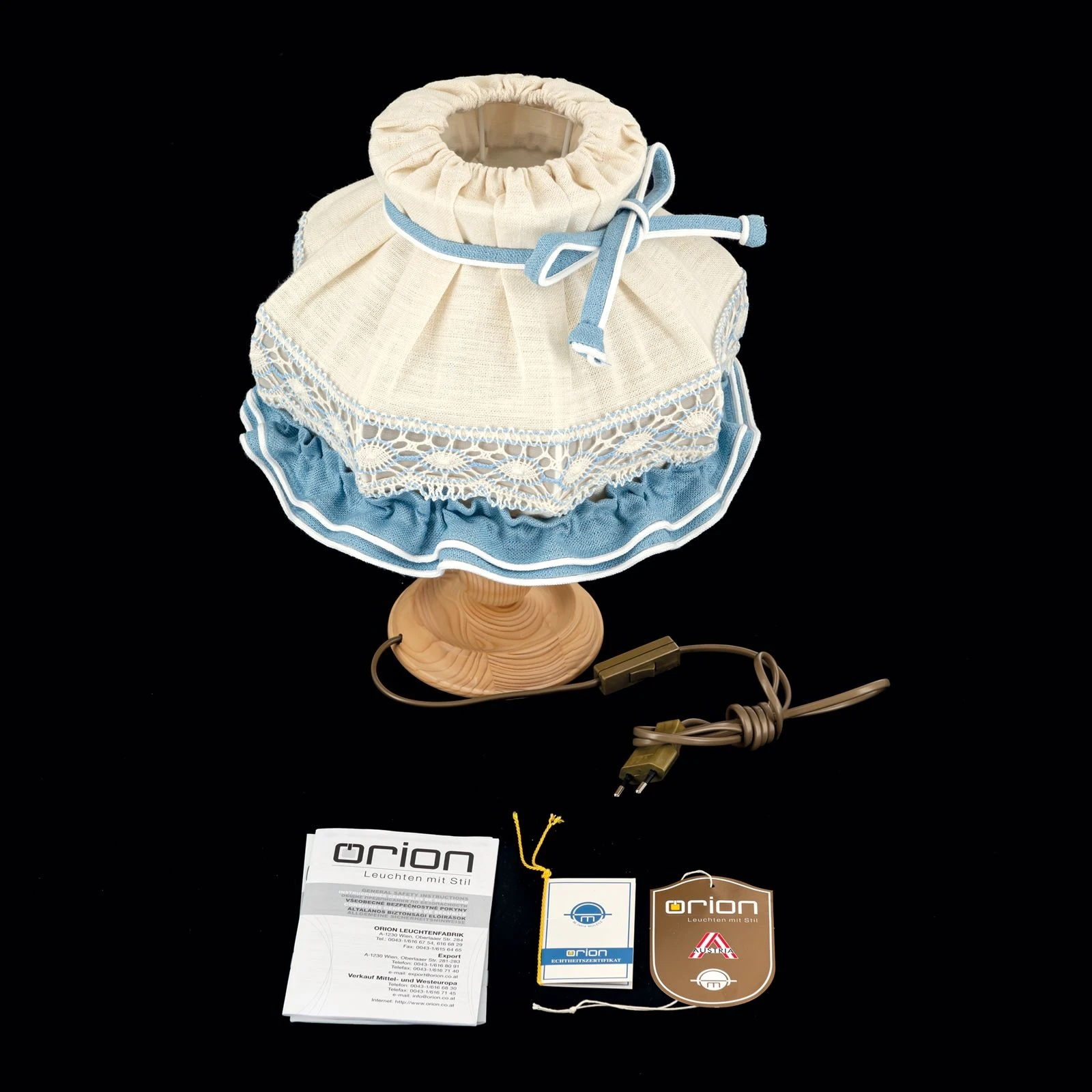 Stona lampa KITZ, sa dekorativnom plavom trakom, srednja - 8