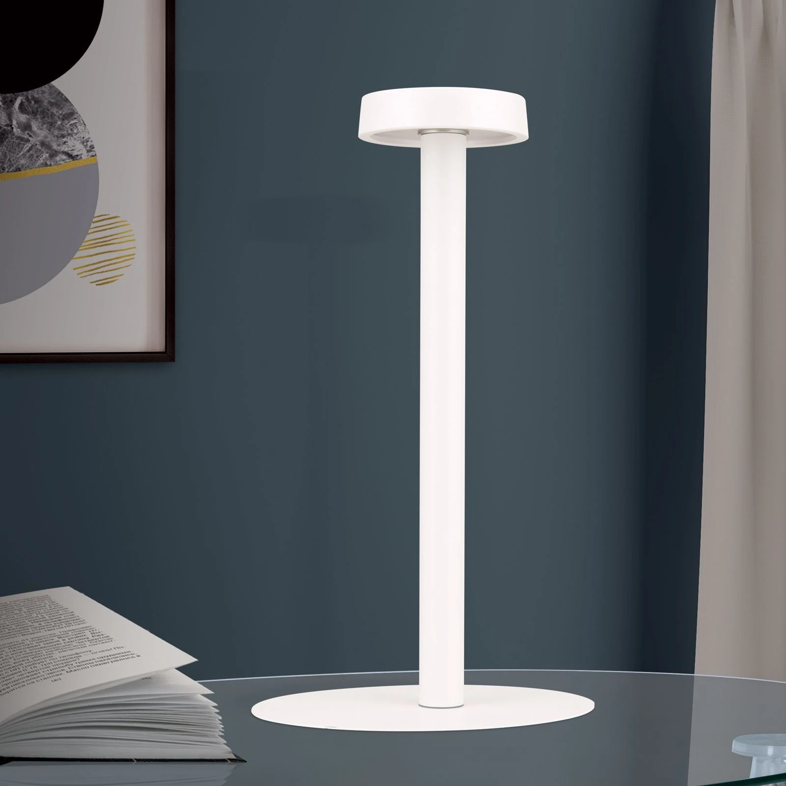 LED punjiva baterijska stona lampa ILLUMI, bela - 3