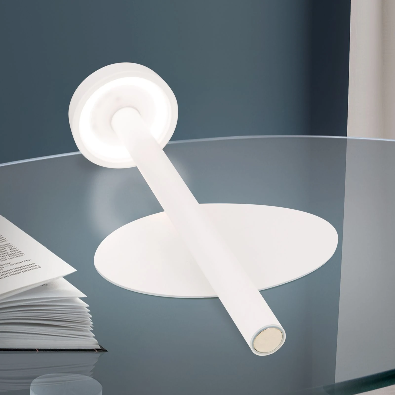 LED punjiva baterijska stona lampa ILLUMI, bela - 5