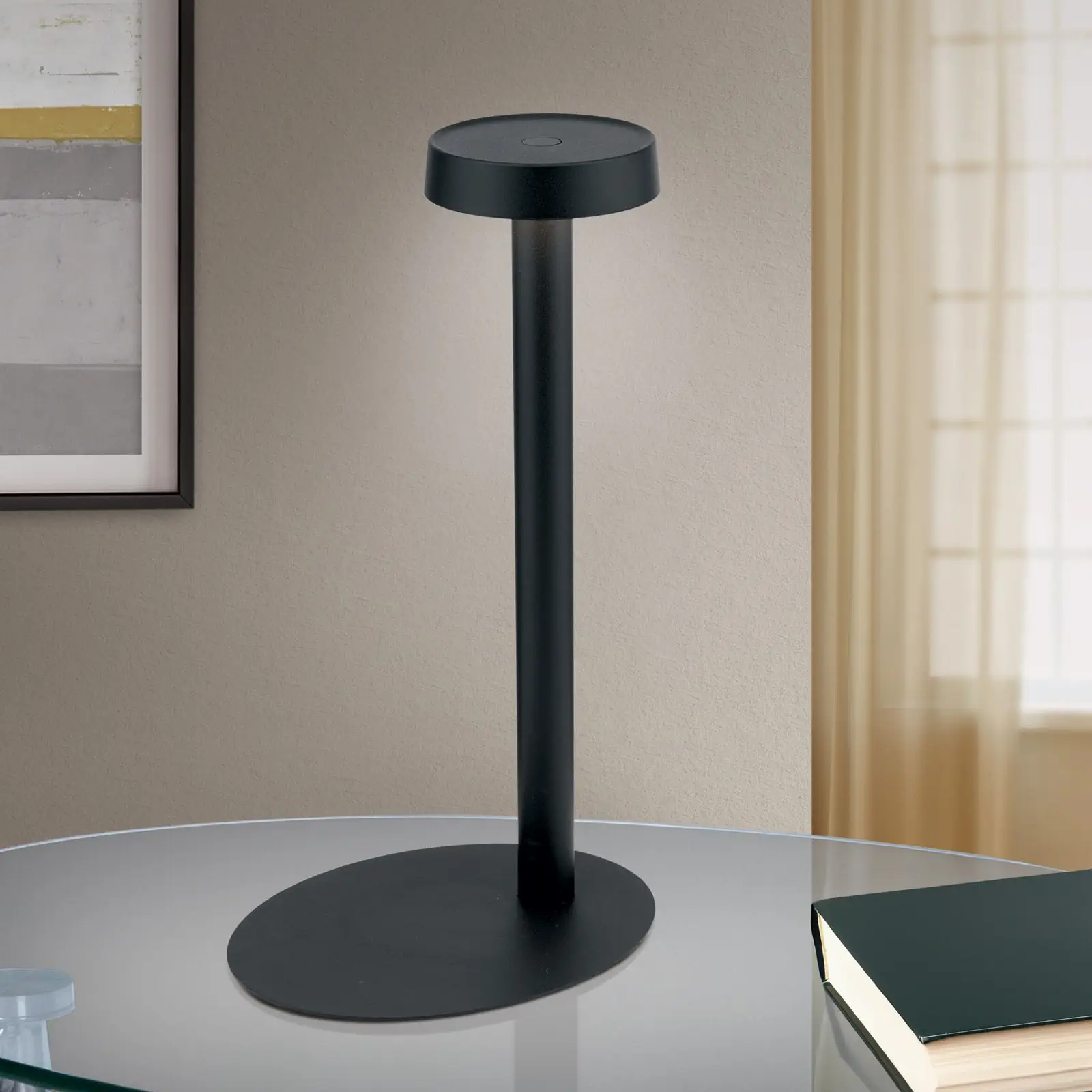 LED punjiva baterijska stona lampa ILLUMI, crna