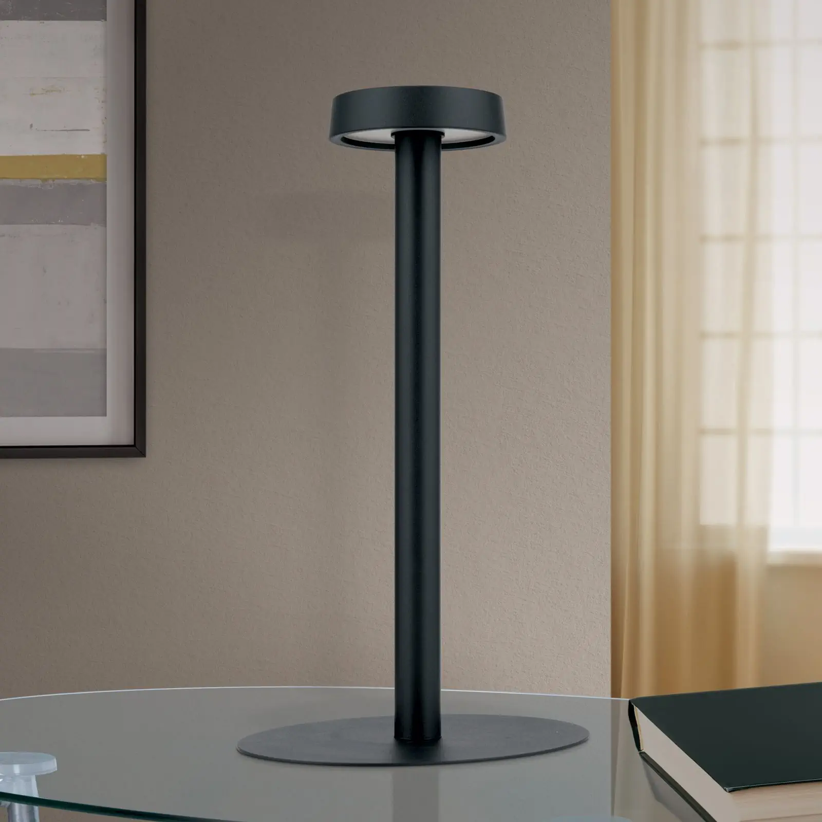 LED punjiva baterijska stona lampa ILLUMI, crna - 3