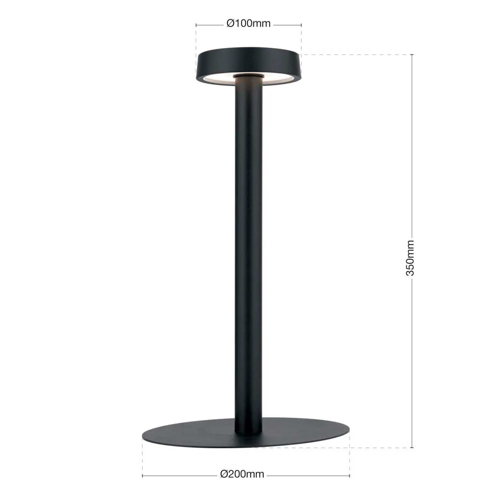 LED punjiva baterijska stona lampa ILLUMI, crna - 7