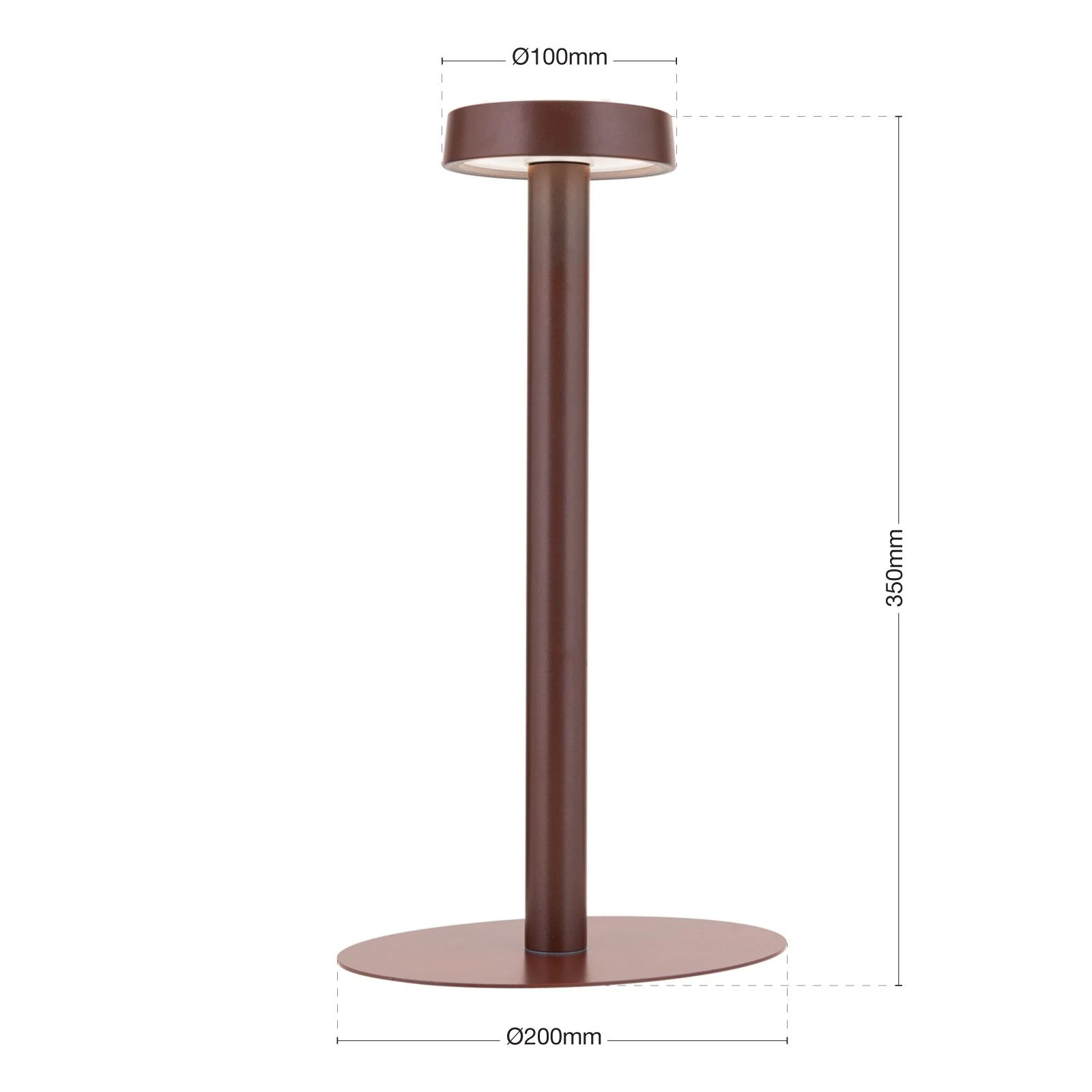 LED punjiva baterijska stona lampa ILLUMI, braon - 7