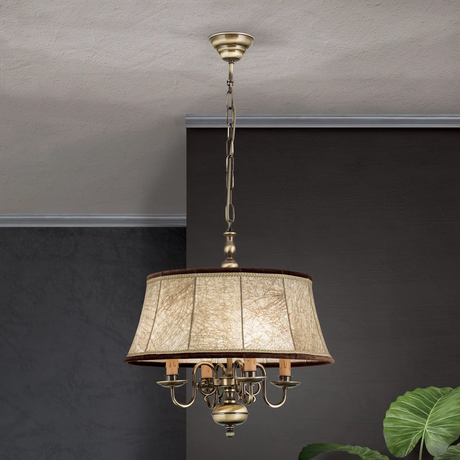 Viseća lampa FLÄMISCH, 4 izvora svetla, patina - 1