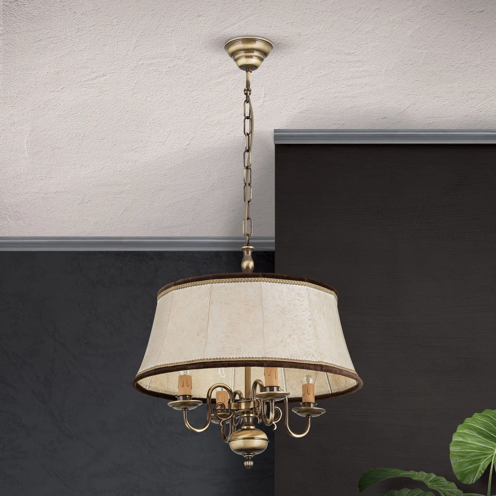 Viseća lampa FLÄMISCH, 4 izvora svetla, patina - 3