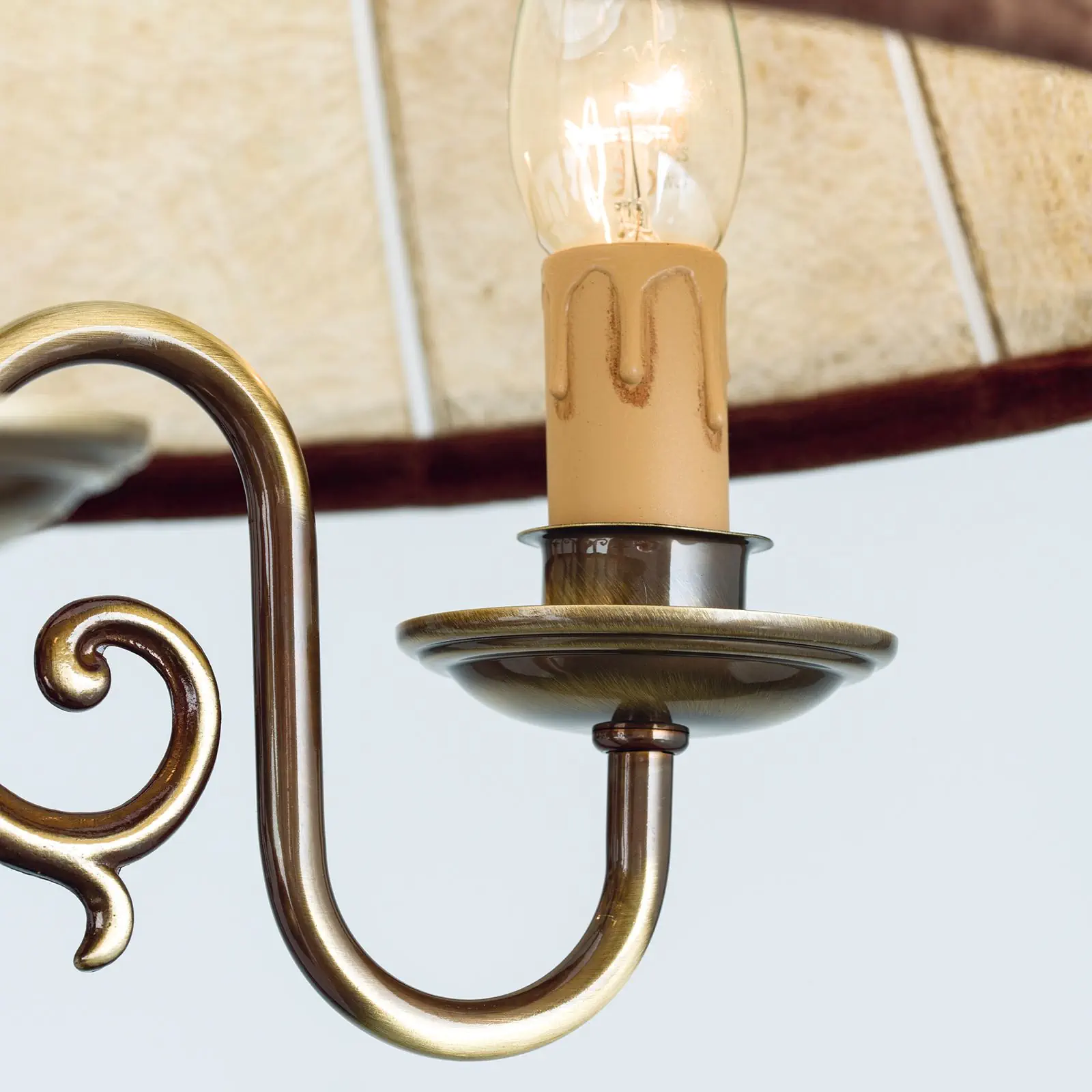 Viseća lampa FLÄMISCH, 4 izvora svetla, patina - 6