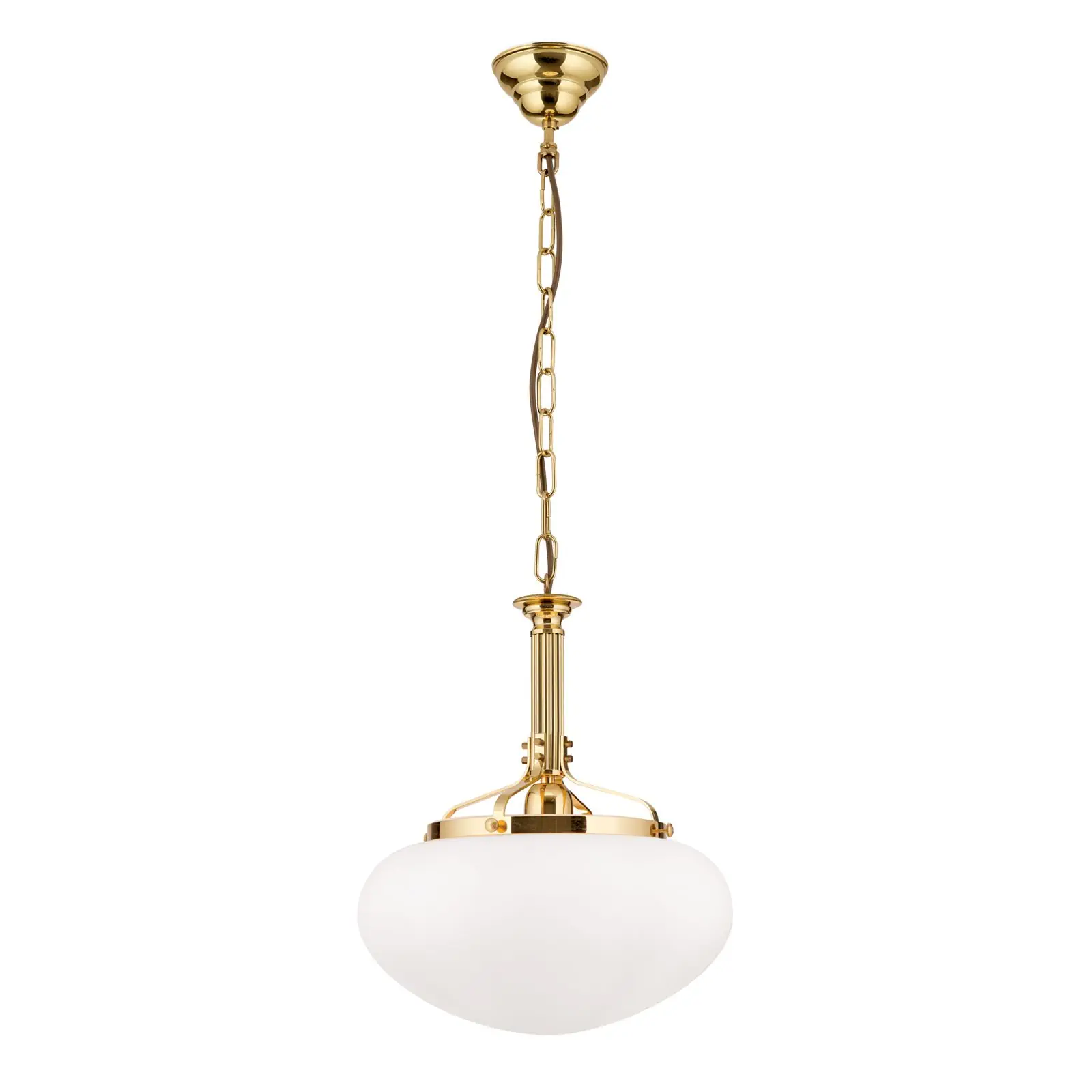 Viseća lampa WIENER NOSTALGIE, sjajni mesing, sa opal mat staklom, 33cm - 4