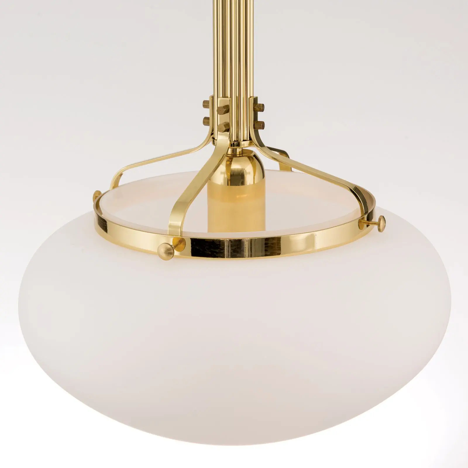 Viseća lampa WIENER NOSTALGIE, sjajni mesing, sa opal mat staklom, 33cm - 6