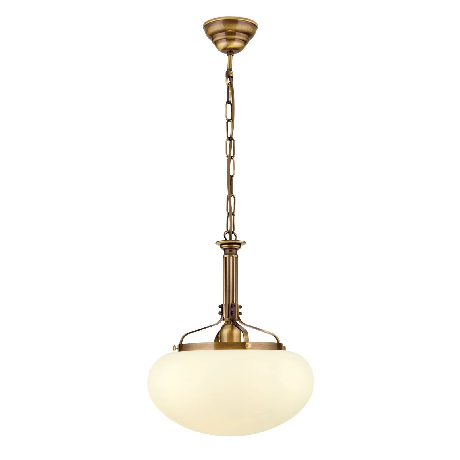 Viseća lampa WIENER NOSTALGIE, Ø 33 cm, antik mesing, šampanj mat staklo - 4