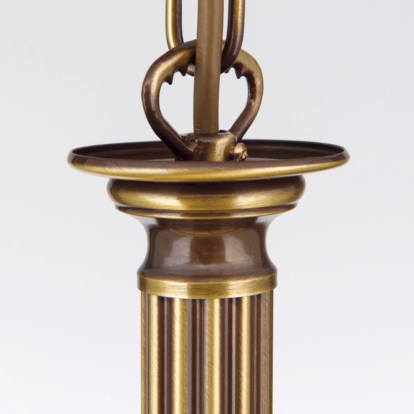 Viseća lampa WIENER NOSTALGIE, Ø 33 cm, antik mesing, šampanj mat staklo - 5