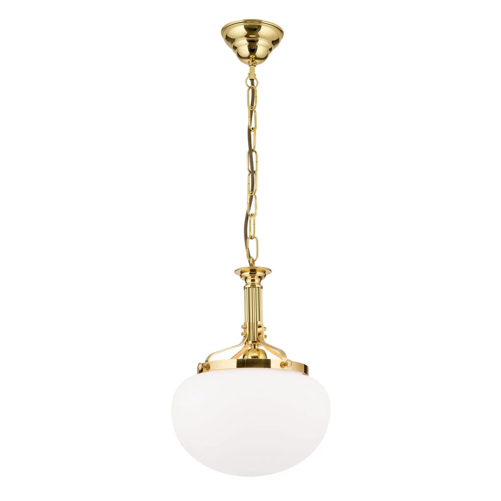 Viseća lampa WIENER NOSTALGIE, sjajni mesing, sa opal mat staklom, 27cm - 4