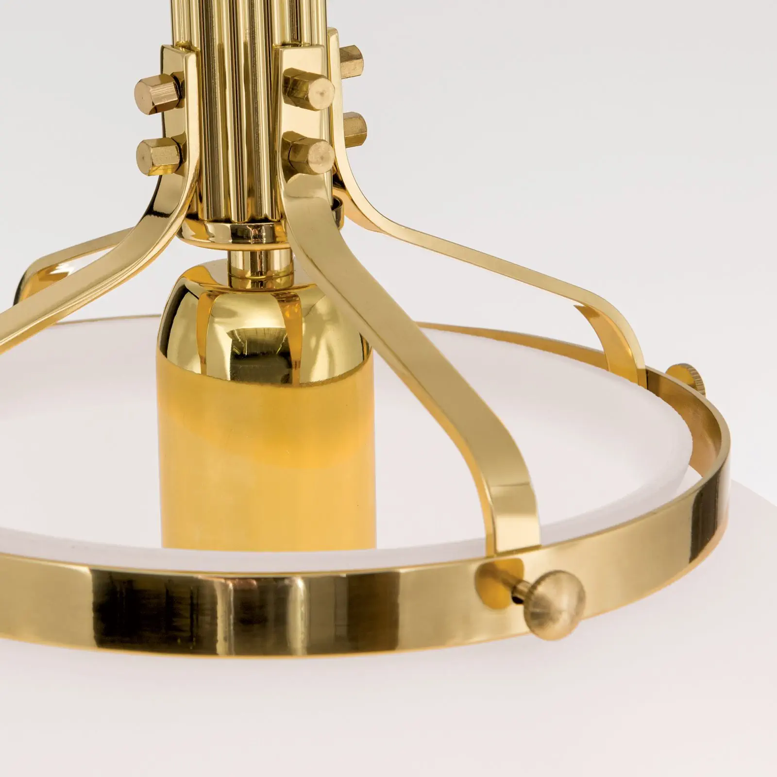 Viseća lampa WIENER NOSTALGIE, sjajni mesing, sa opal mat staklom, 27cm - 5