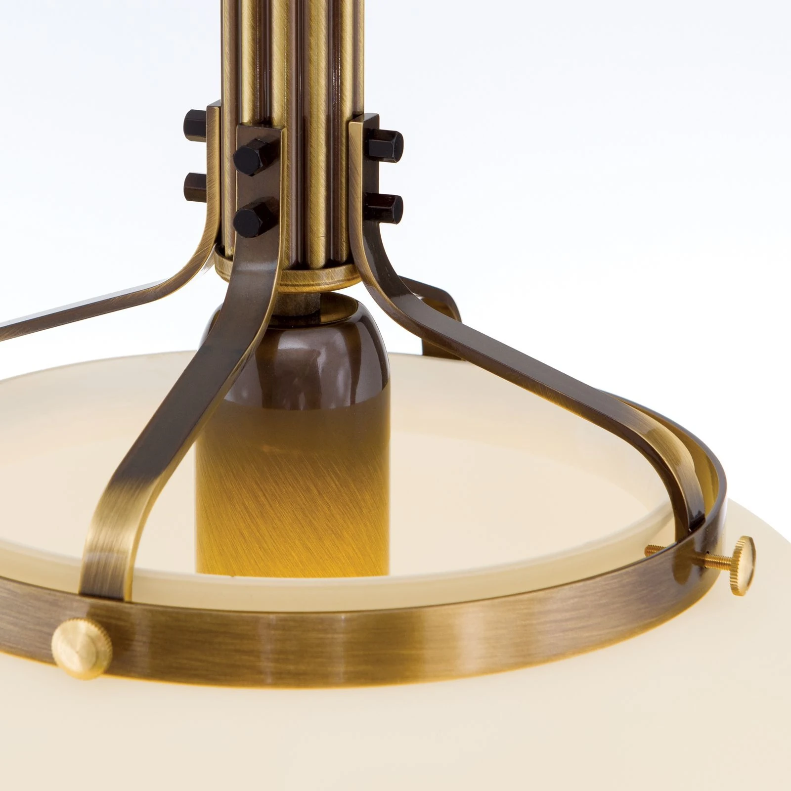 Viseća lampa WIENER NOSTALGIE, Ø 27 cm, antik mesing, šampanj mat staklo - 5