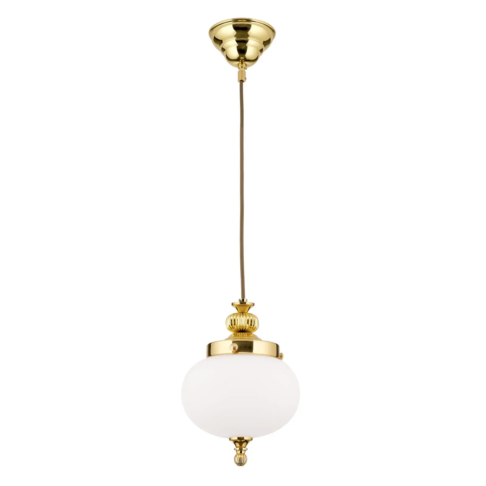 Viseća lampa WIENER NOSTALGIE, sjajni mesing, sa opal mat staklom, 18 cm - 4