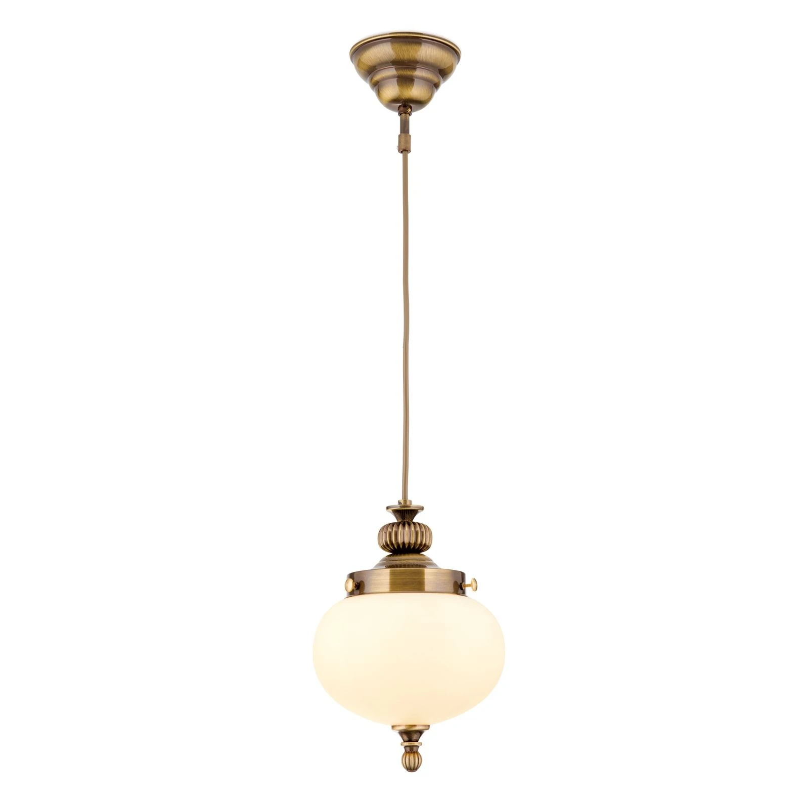 Viseća lampa WIENER NOSTALGIE, Ø 18 cm, antik mesing, šampanj mat staklo - 4