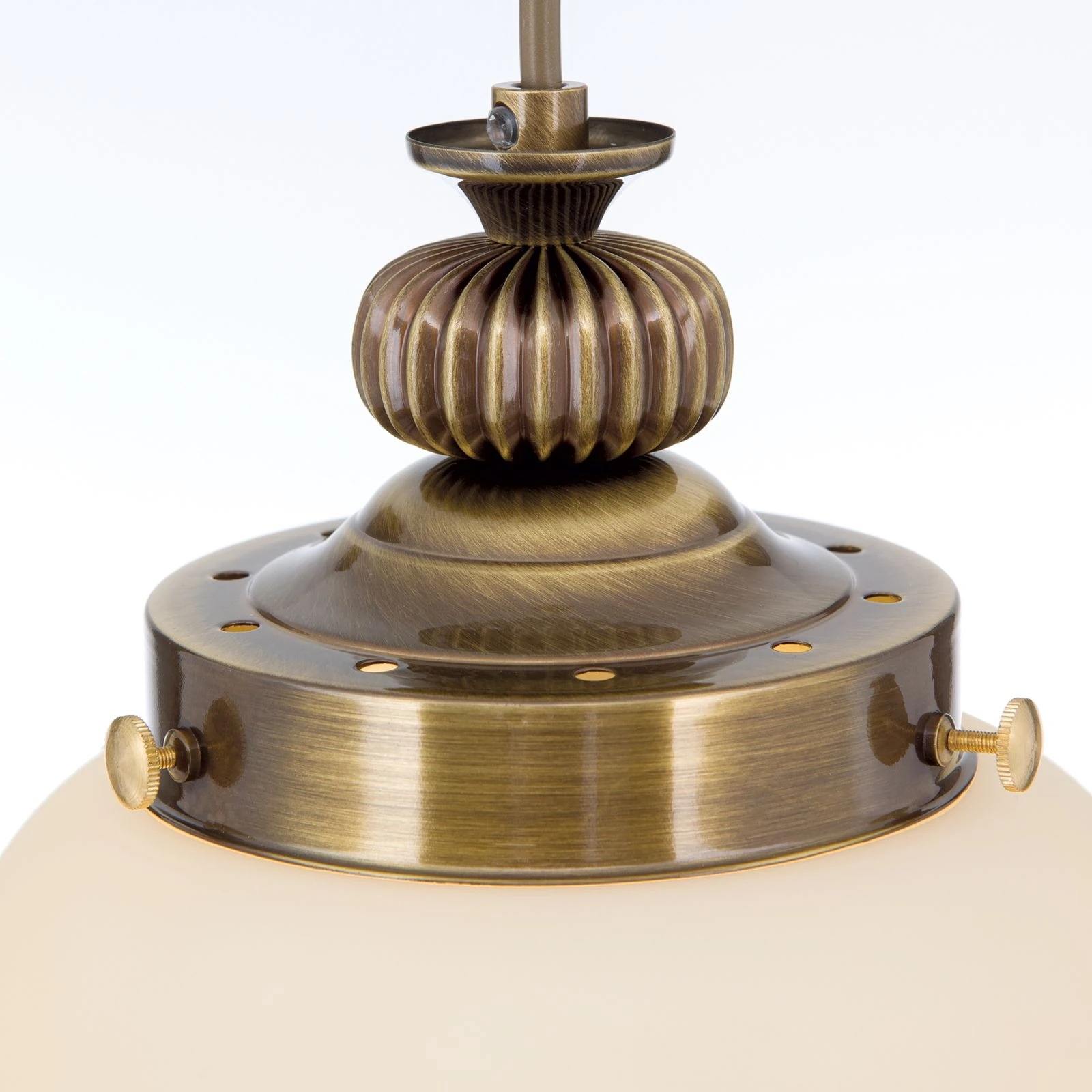 Viseća lampa WIENER NOSTALGIE, Ø 18 cm, antik mesing, šampanj mat staklo - 5