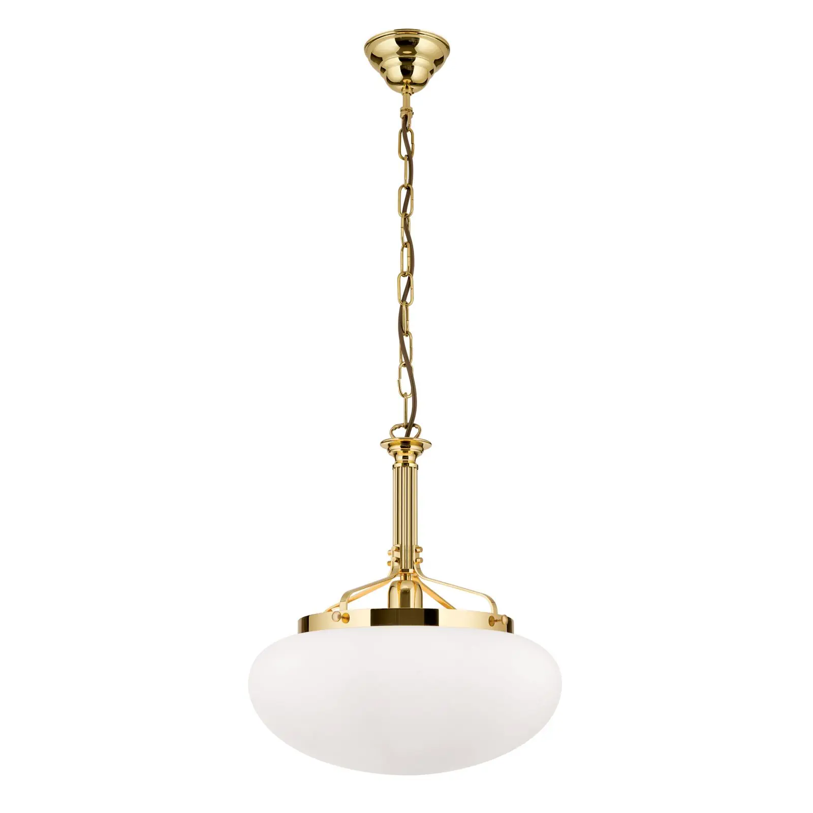 Viseća lampa WIENER NOSTALGIE, sjajni mesing, sa opal mat staklom, 40cm - 4