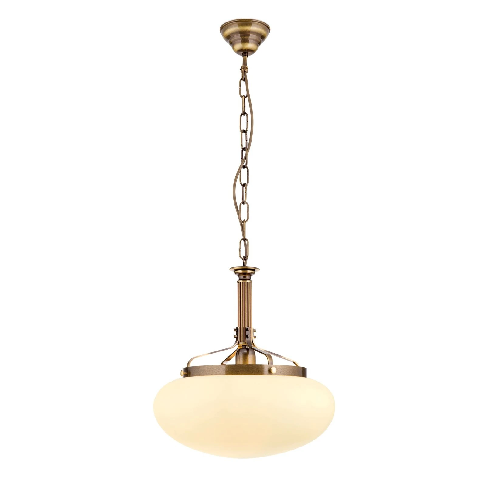 Viseća lampa WIENER NOSTALGIE, Ø 40 cm, antik mesing, šampanj mat staklo - 4