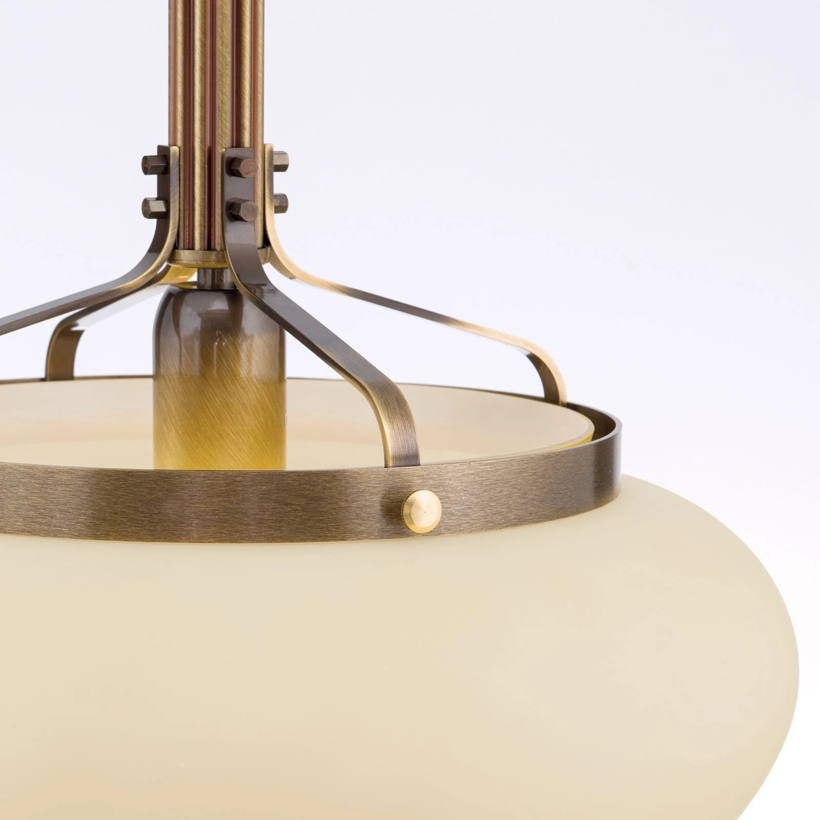 Viseća lampa WIENER NOSTALGIE, Ø 40 cm, antik mesing, šampanj mat staklo - 5