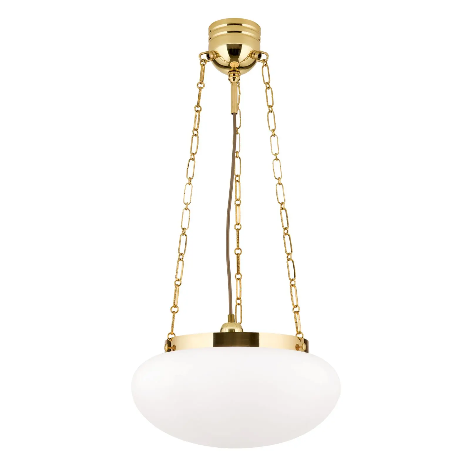 Viseća lampa WIENER NOSTALGIE, sjajni mesing, sa opal mat staklom - 4