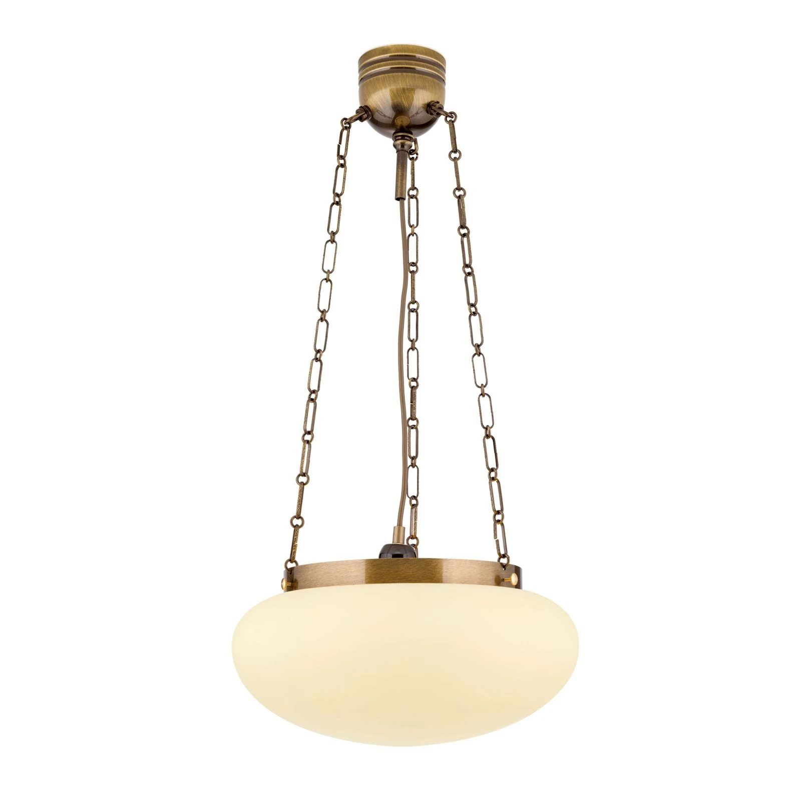 Viseća lampa WIENER NOSTALGIE, Ø 40 cm, antik mesing, šampanj mat staklo - 4