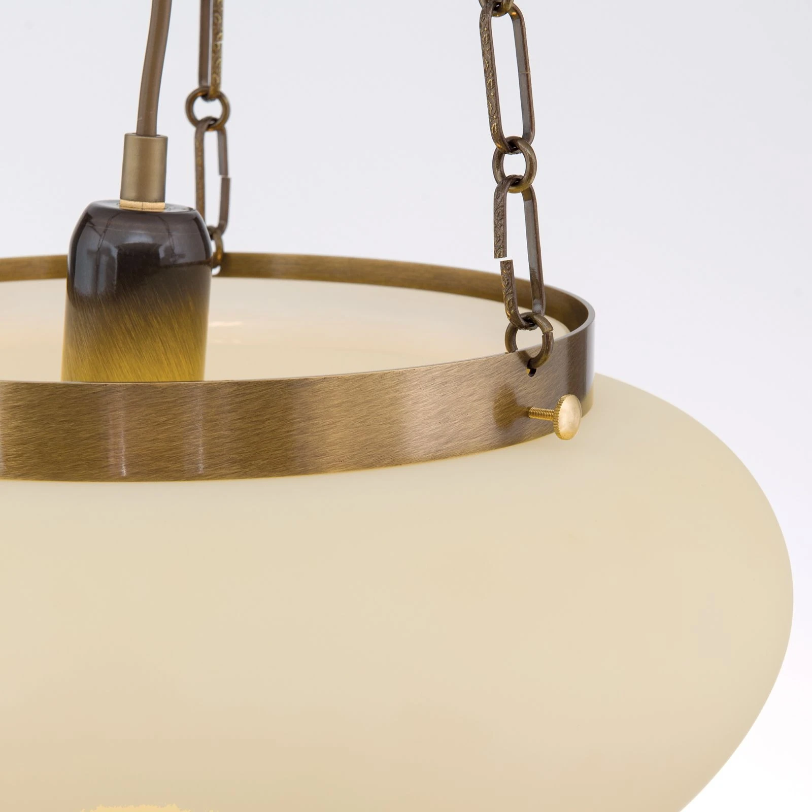 Viseća lampa WIENER NOSTALGIE, Ø 40 cm, antik mesing, šampanj mat staklo - 5