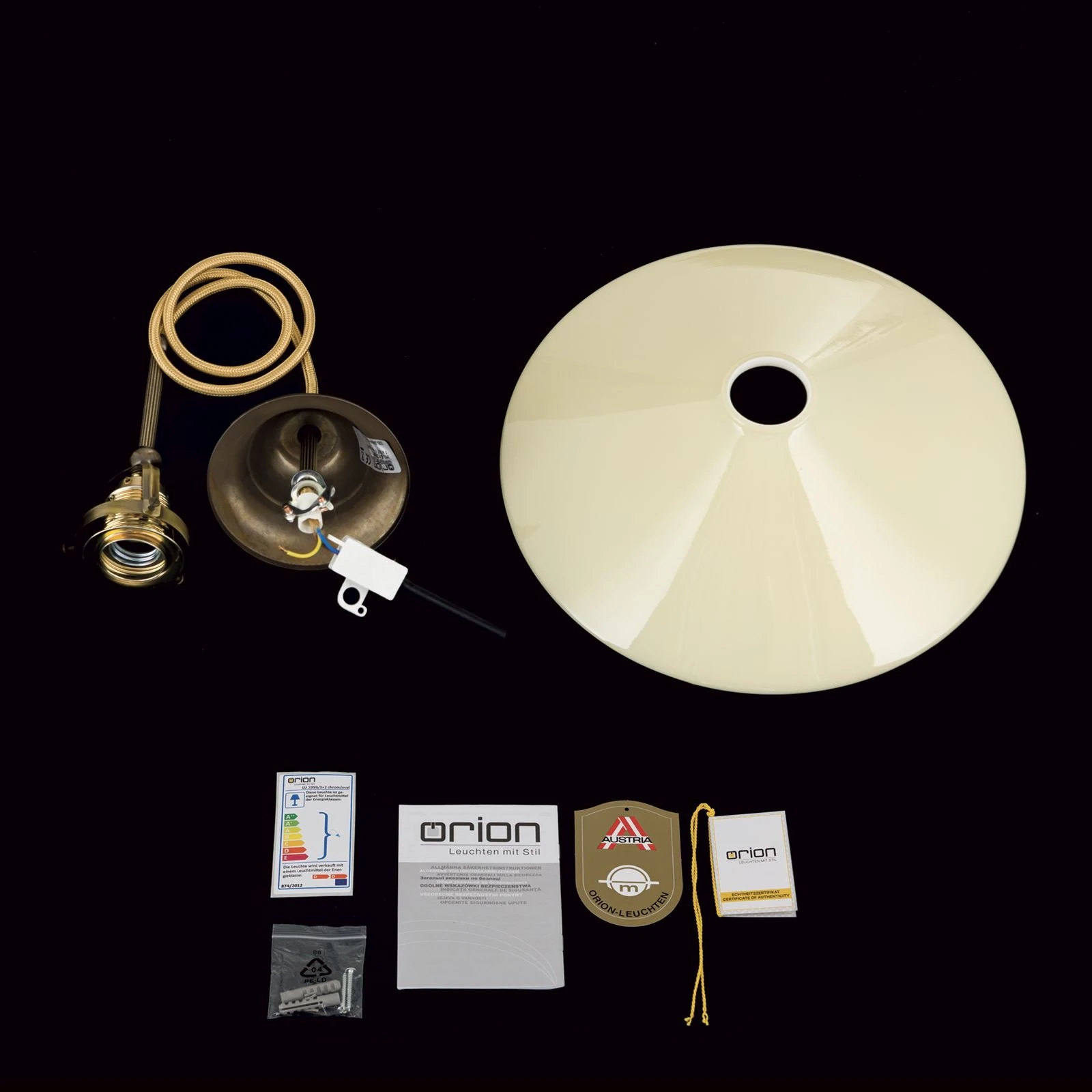 Viseća lampa ARTDESIGN, 1 izvora svetla, antik mesing, šampanj staklo, Ø 30 cm - 8