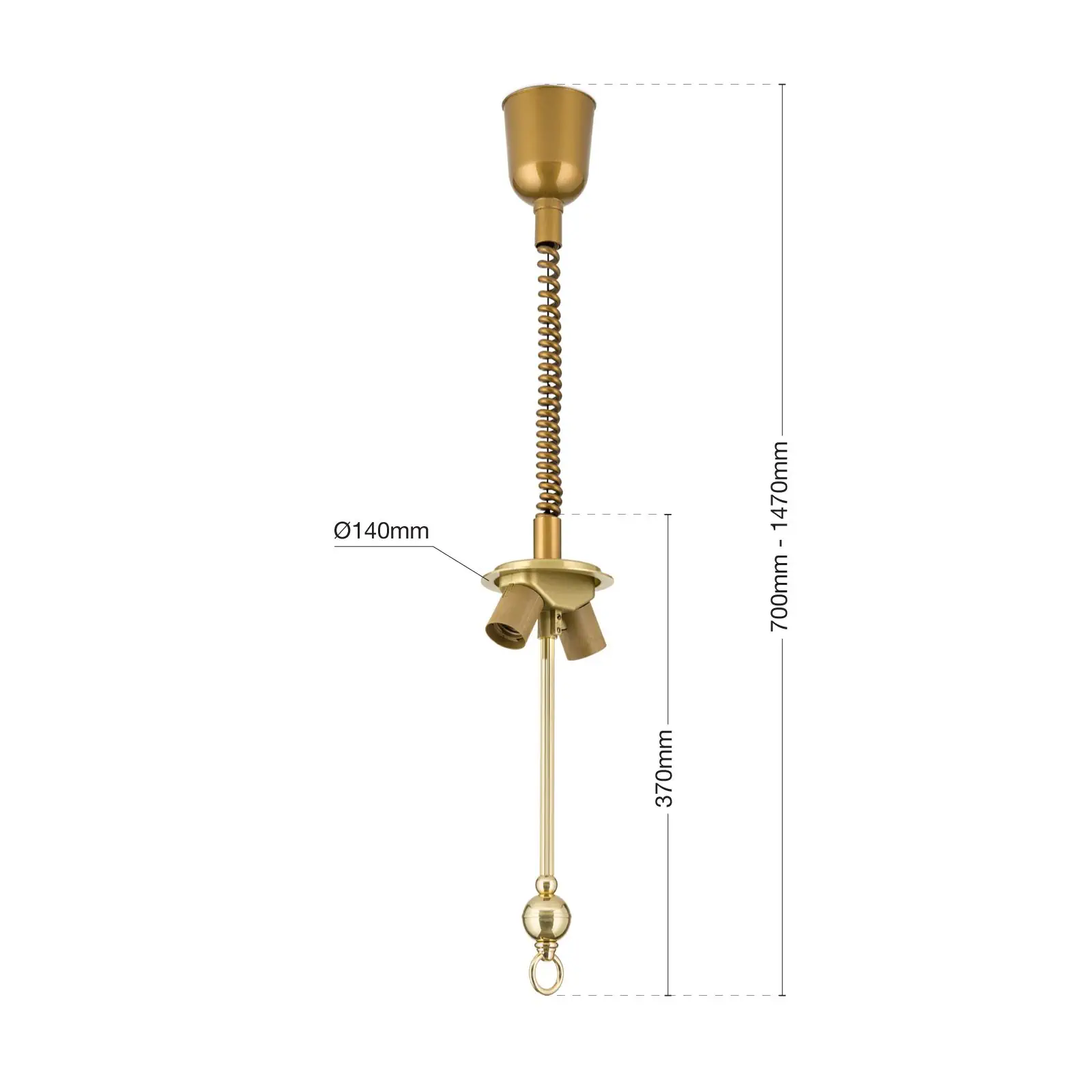 Potezni viseći nosač za tekstilne abažure, mesing - 7