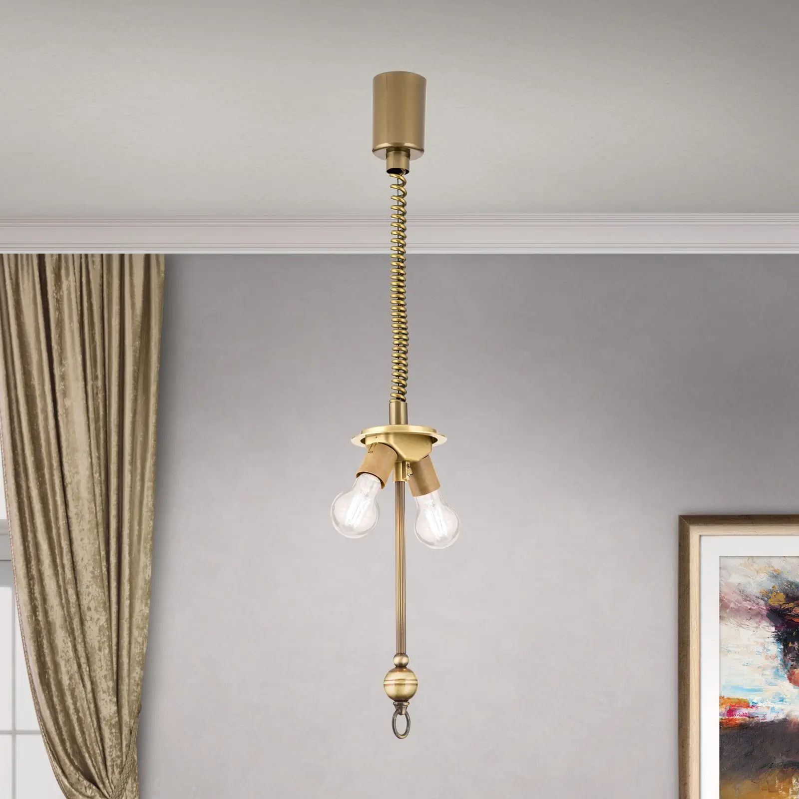 Potezni viseći nosač za tekstilne abažure, patina - 2