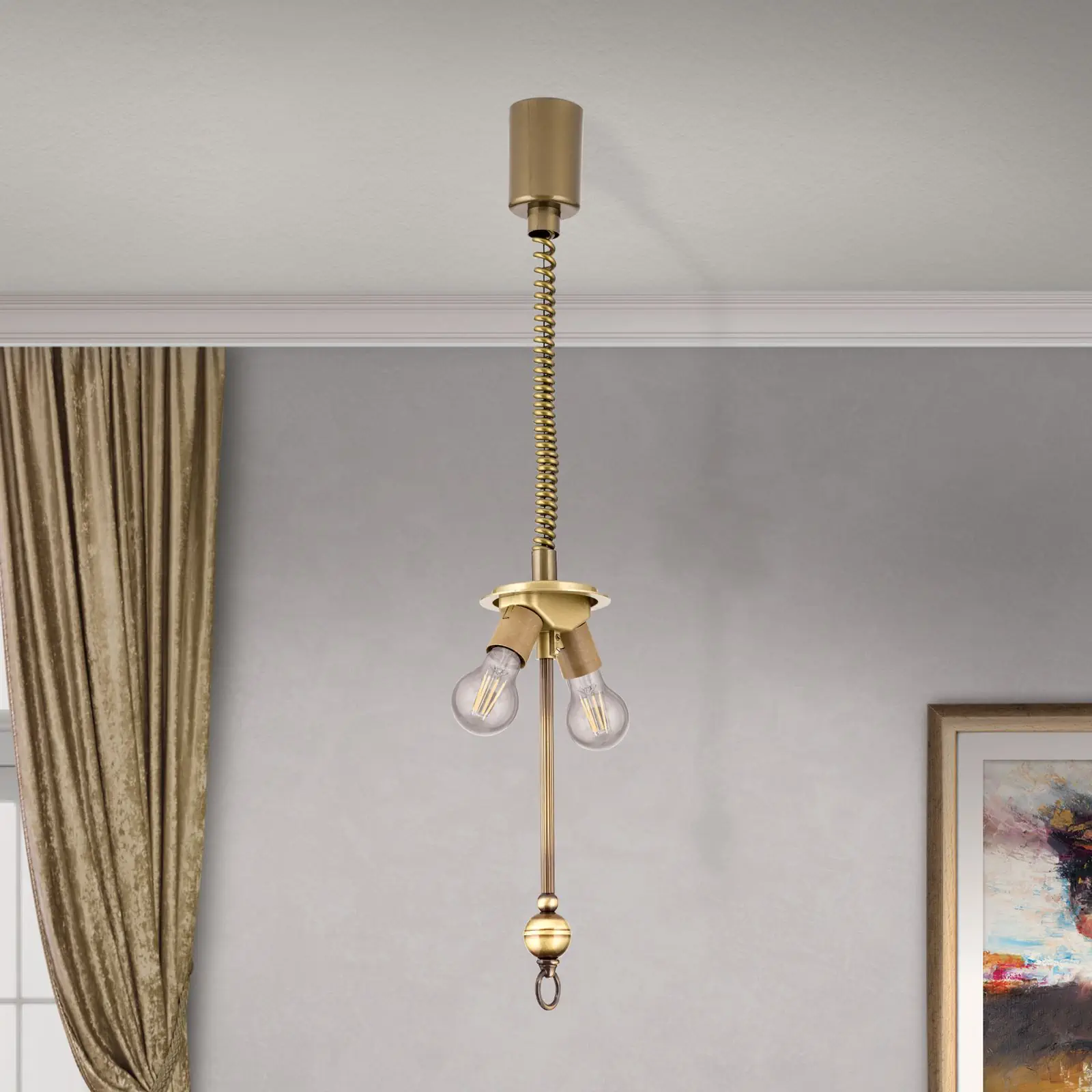 Potezni viseći nosač za tekstilne abažure, patina - 3