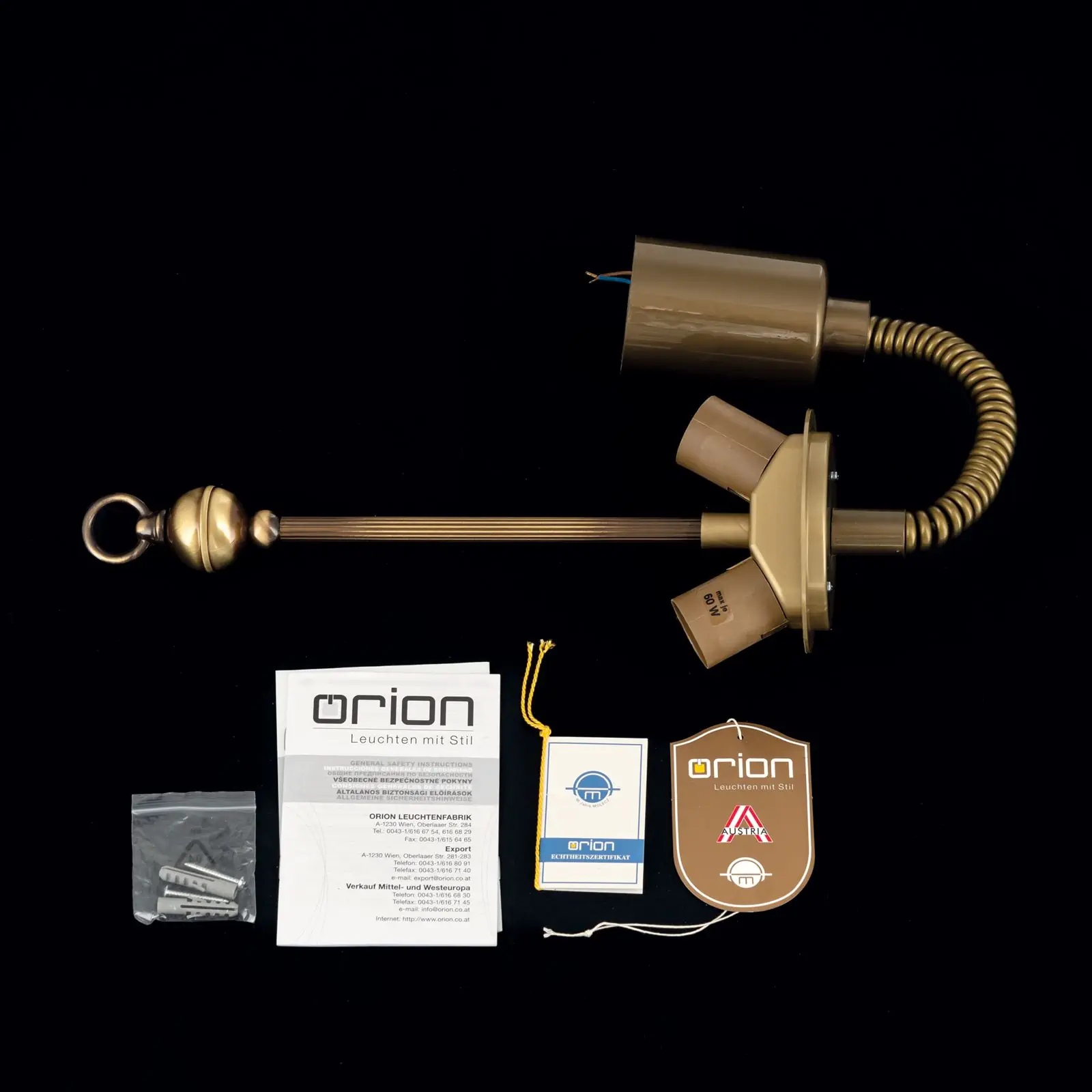 Potezni viseći nosač za tekstilne abažure, patina - 8