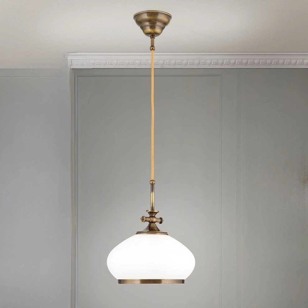 Viseća lampa EMPIRE, antik mesing završna obrada, 24cm - 1