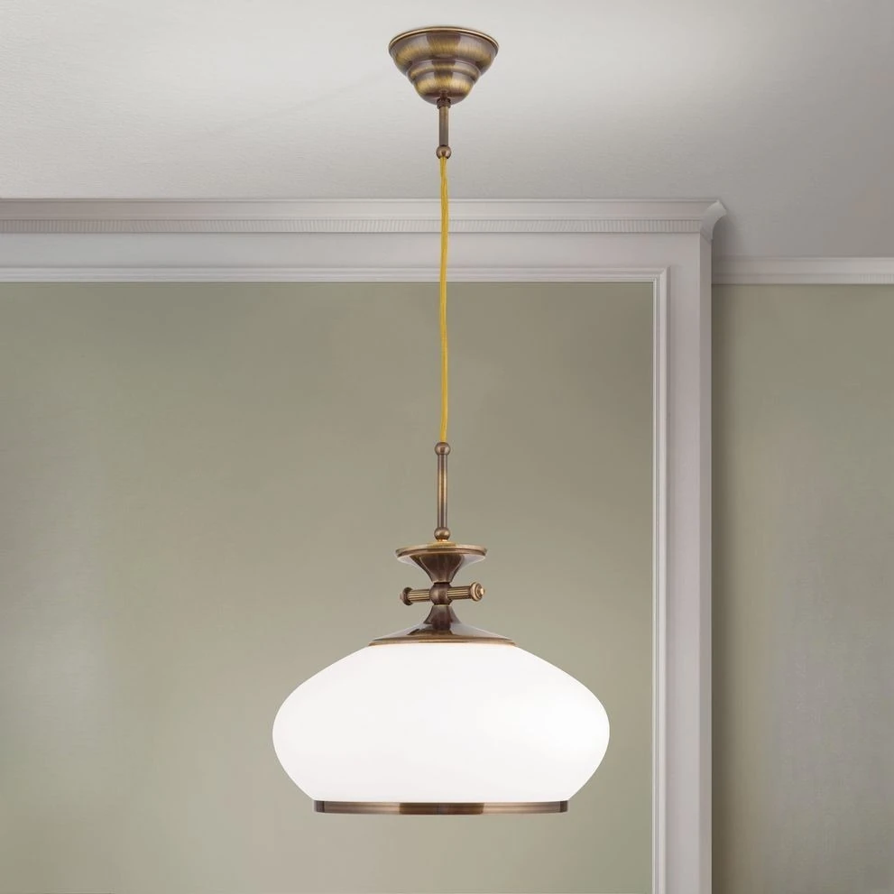 Viseća lampa EMPIRE, antik mesing završna obrada, 32cm - 1