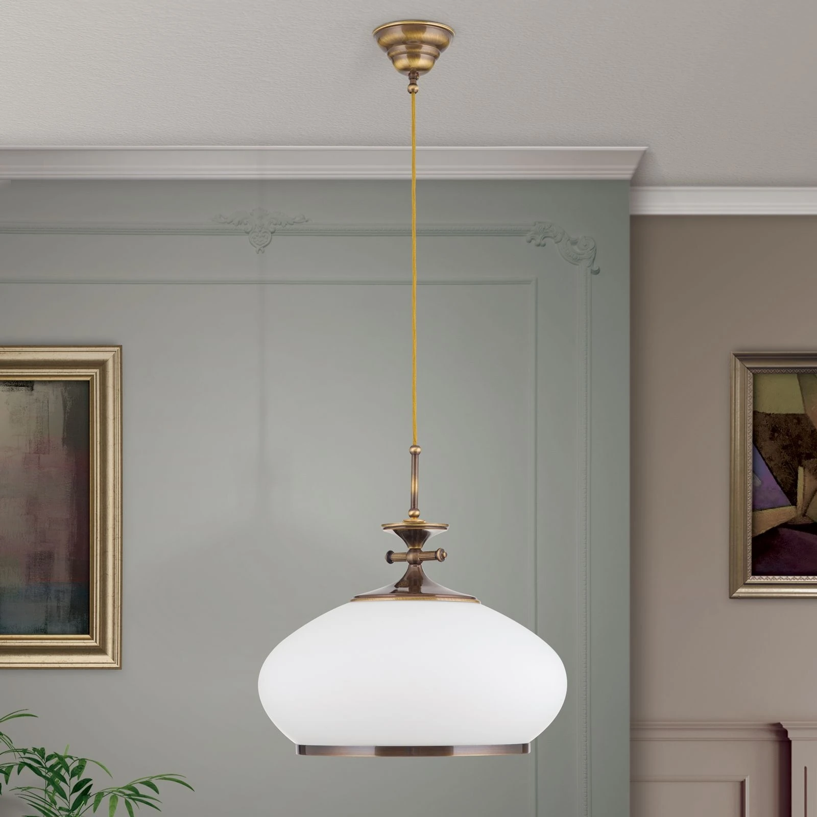 Viseća lampa EMPIRE, antik mesing završna obrada, 40cm - 3