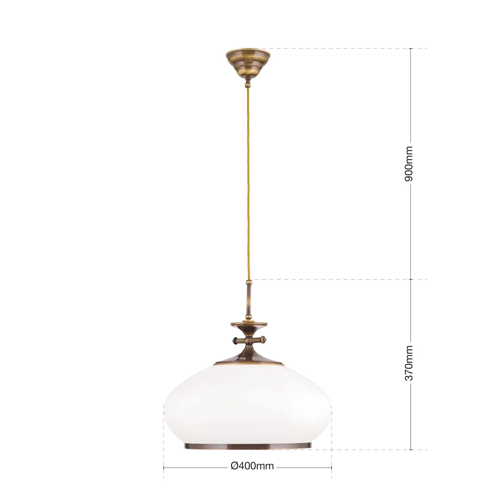 Viseća lampa EMPIRE, antik mesing završna obrada, 40cm - 7