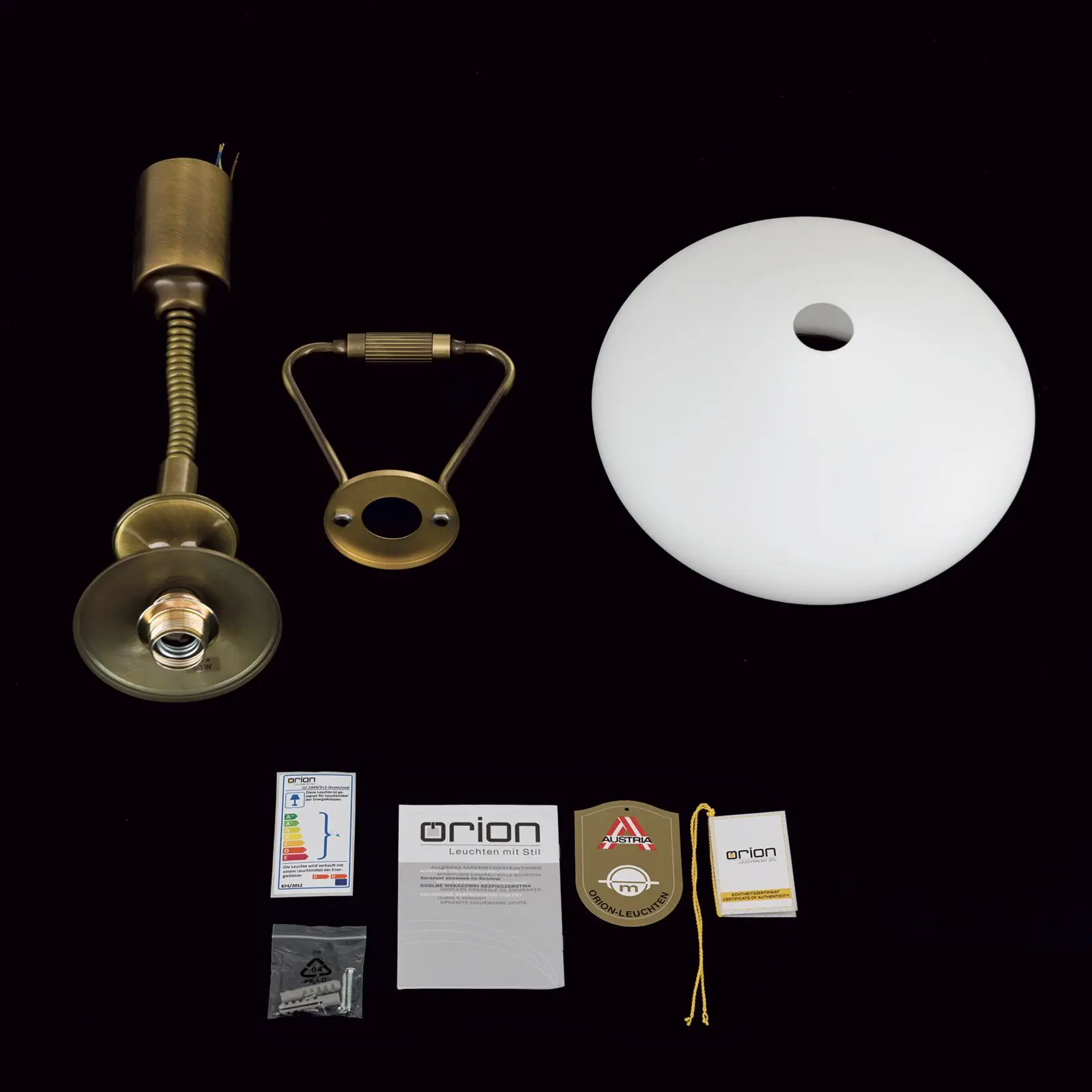 Viseća lampa EMPIRE, antik mesing završna obrada, 32cm, sa sistemom podizanja - 8