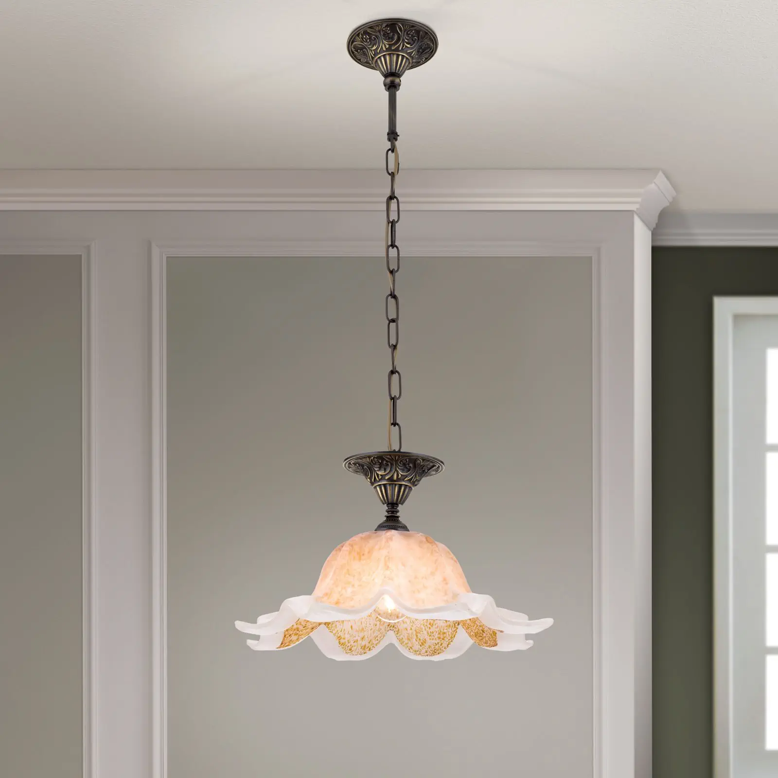 Viseća lampa TOSCA, antik mesing - 1