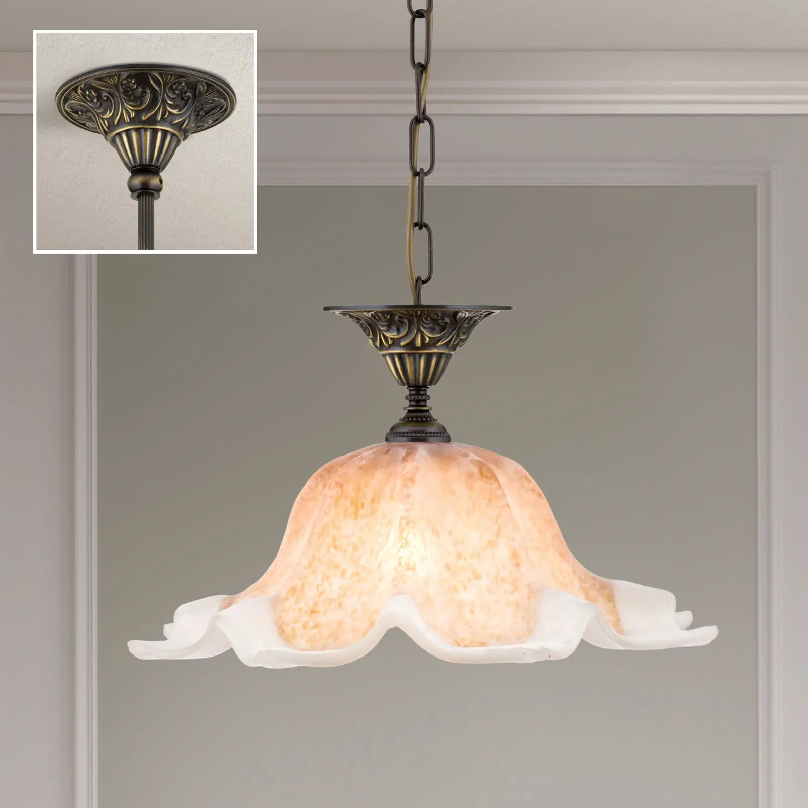 Viseća lampa TOSCA, antik mesing - 2