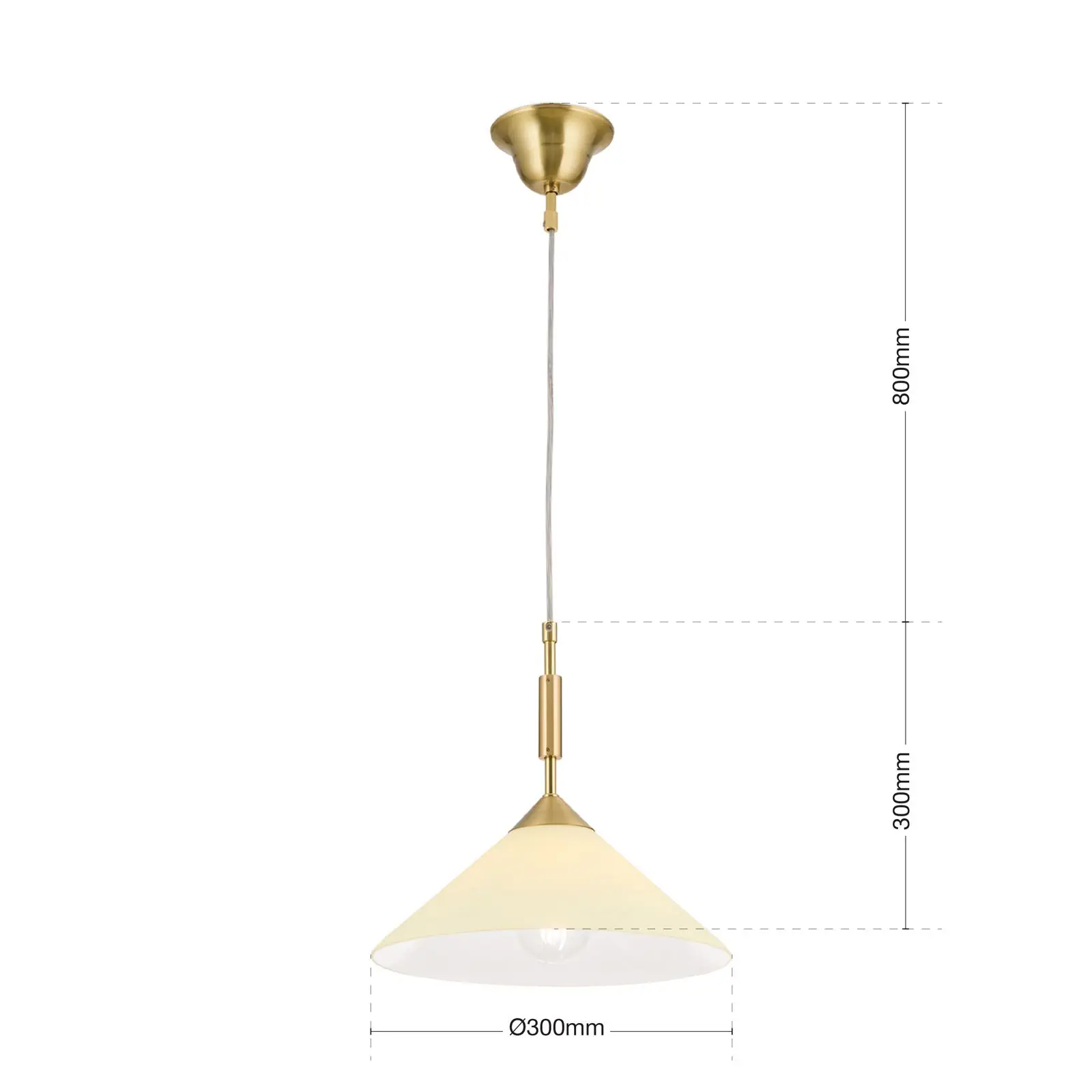 Viseća lampa ARTDESIGN, 1 izvor svetla, mat mesing, sa staklom u boji šampanjca, 30cm - 7