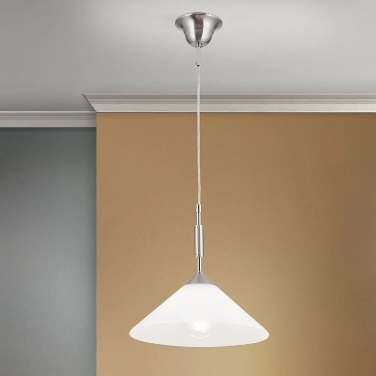 Viseća lampa ARTDESIGN, 1 izvora svetla, satin hrom, opalno staklo, Ø 30 cm