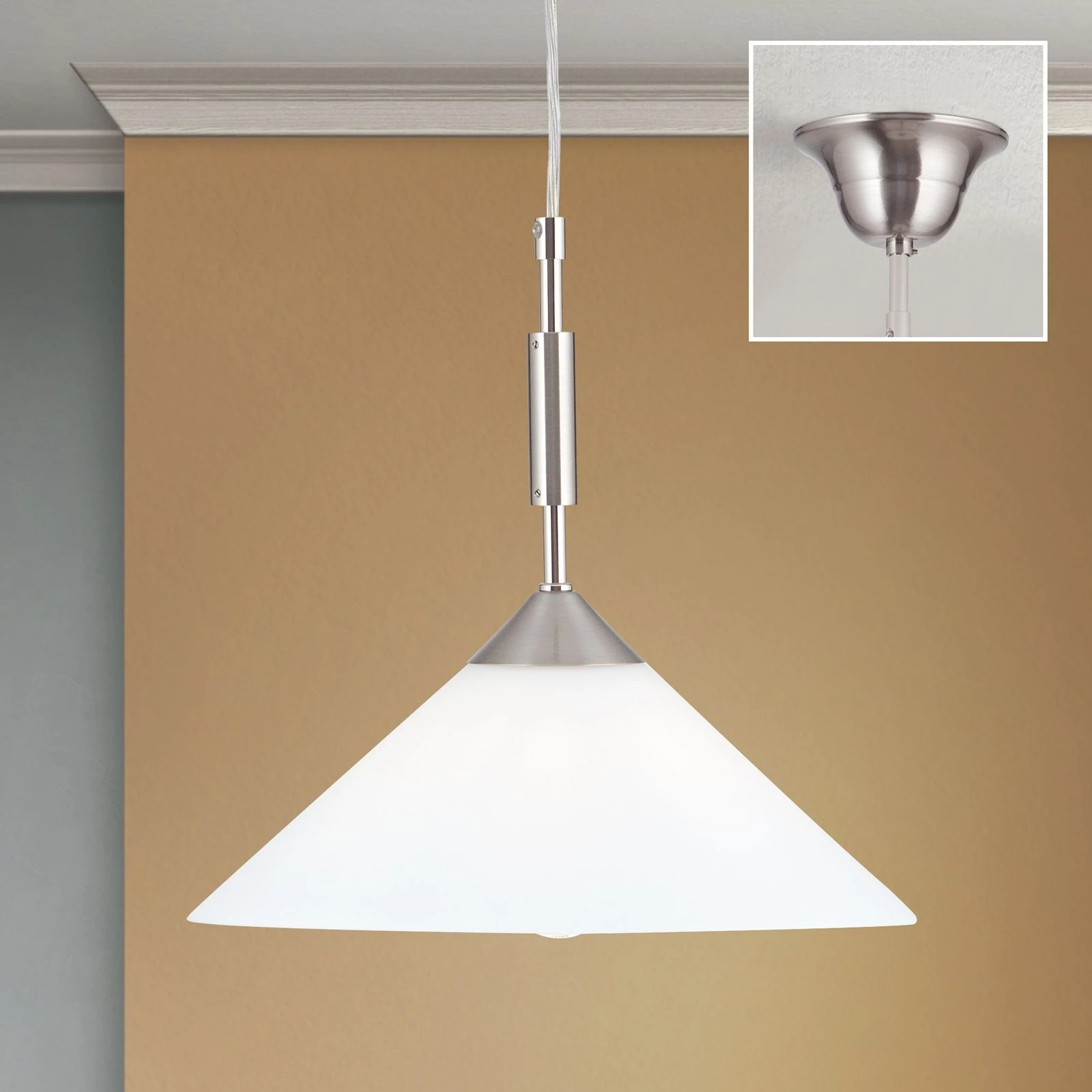 Viseća lampa ARTDESIGN, 1 izvora svetla, satin hrom, opalno staklo, Ø 30 cm - 2