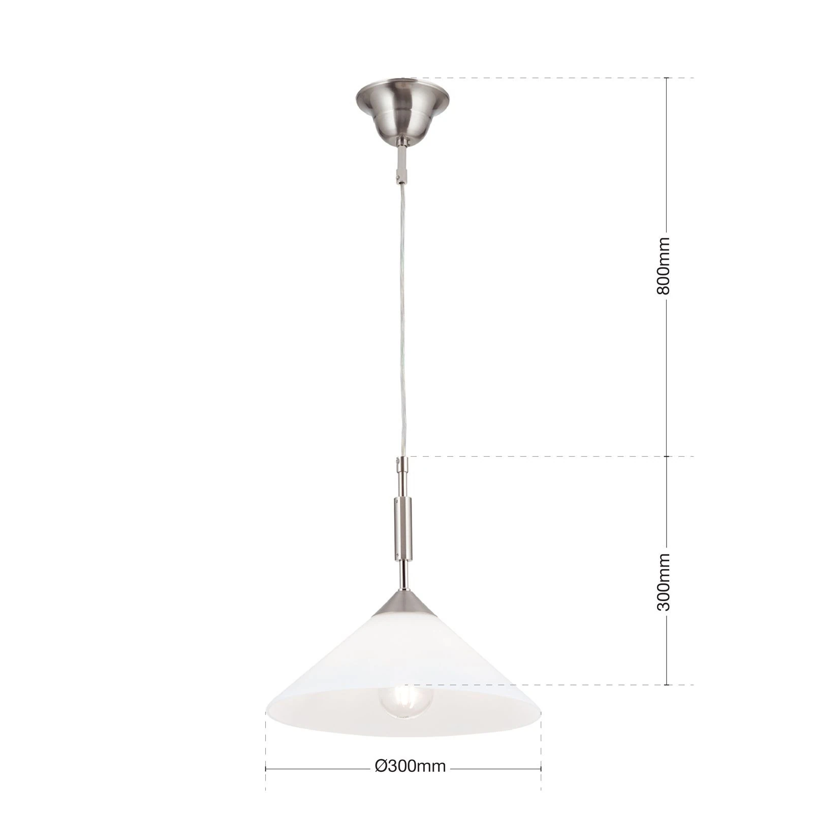 Viseća lampa ARTDESIGN, 1 izvora svetla, satin hrom, opalno staklo, Ø 30 cm - 7